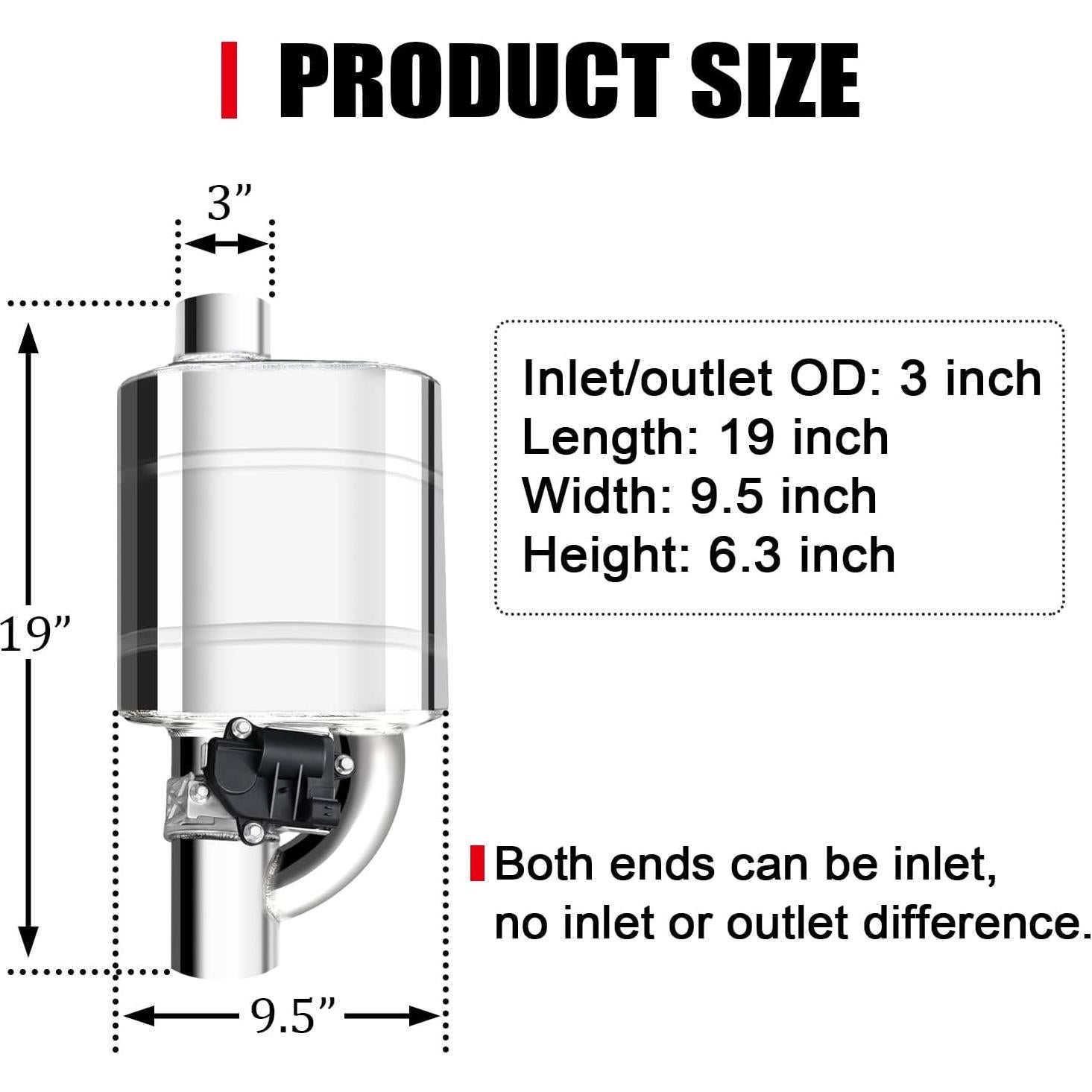 Sistema de escape eléctrico Peastorm 3" con muffler Cat Back