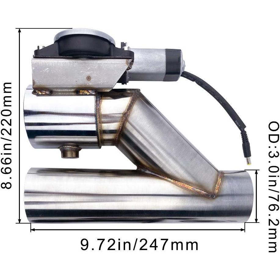 Válvula de Corte de Escape Eléctrica SPELAB 76mm con Control Remoto