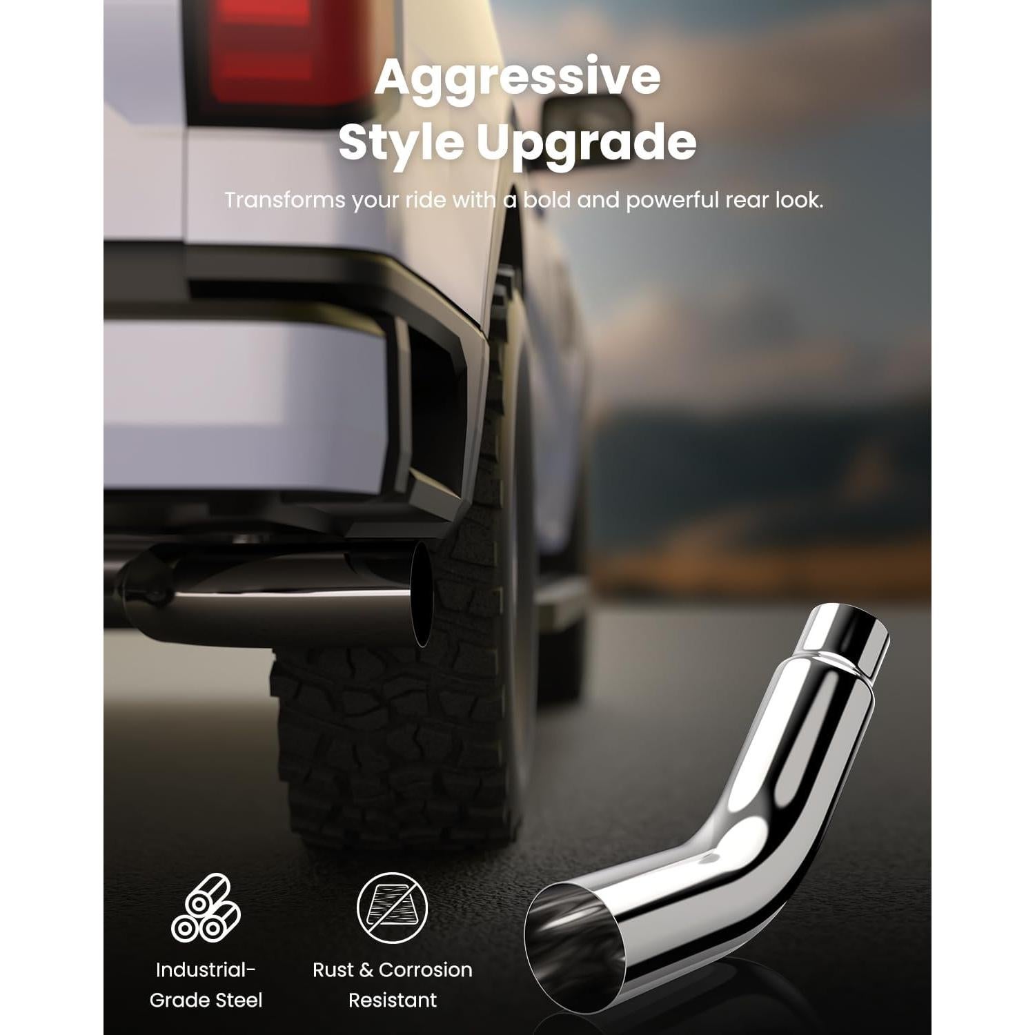 Punta de Escape Diesel JY PERFORMANCE 4" a 5" Cromada 58.42 cm