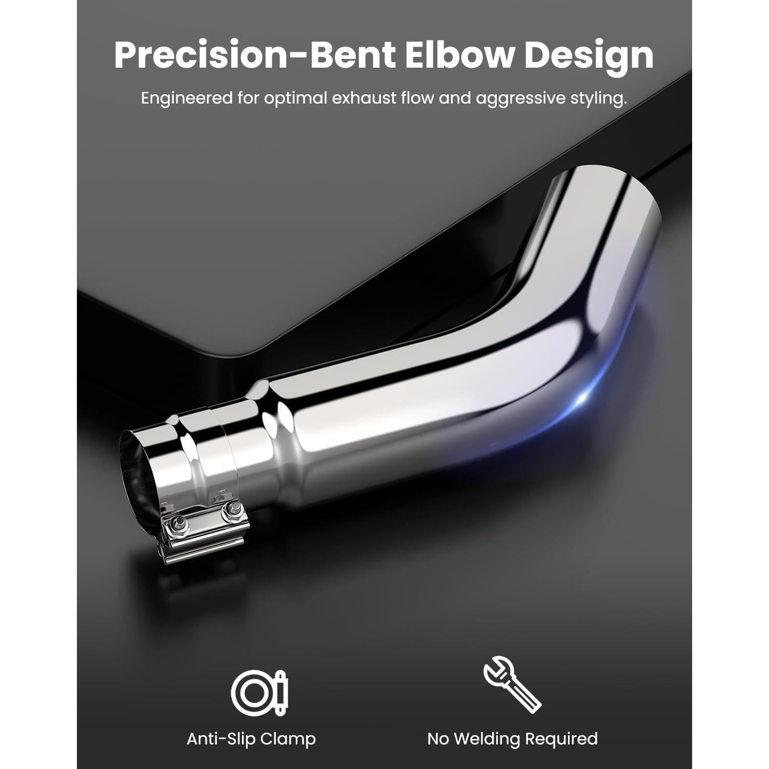 Punta de Escape Diesel JY PERFORMANCE 4" a 5" Cromada 58.42 cm