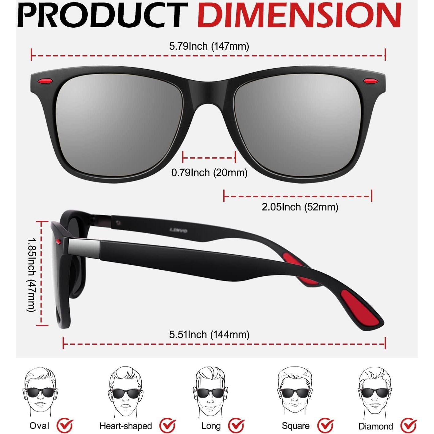 Gafas de sol polarizadas LINVO TR90 UV400 para hombres y mujeres