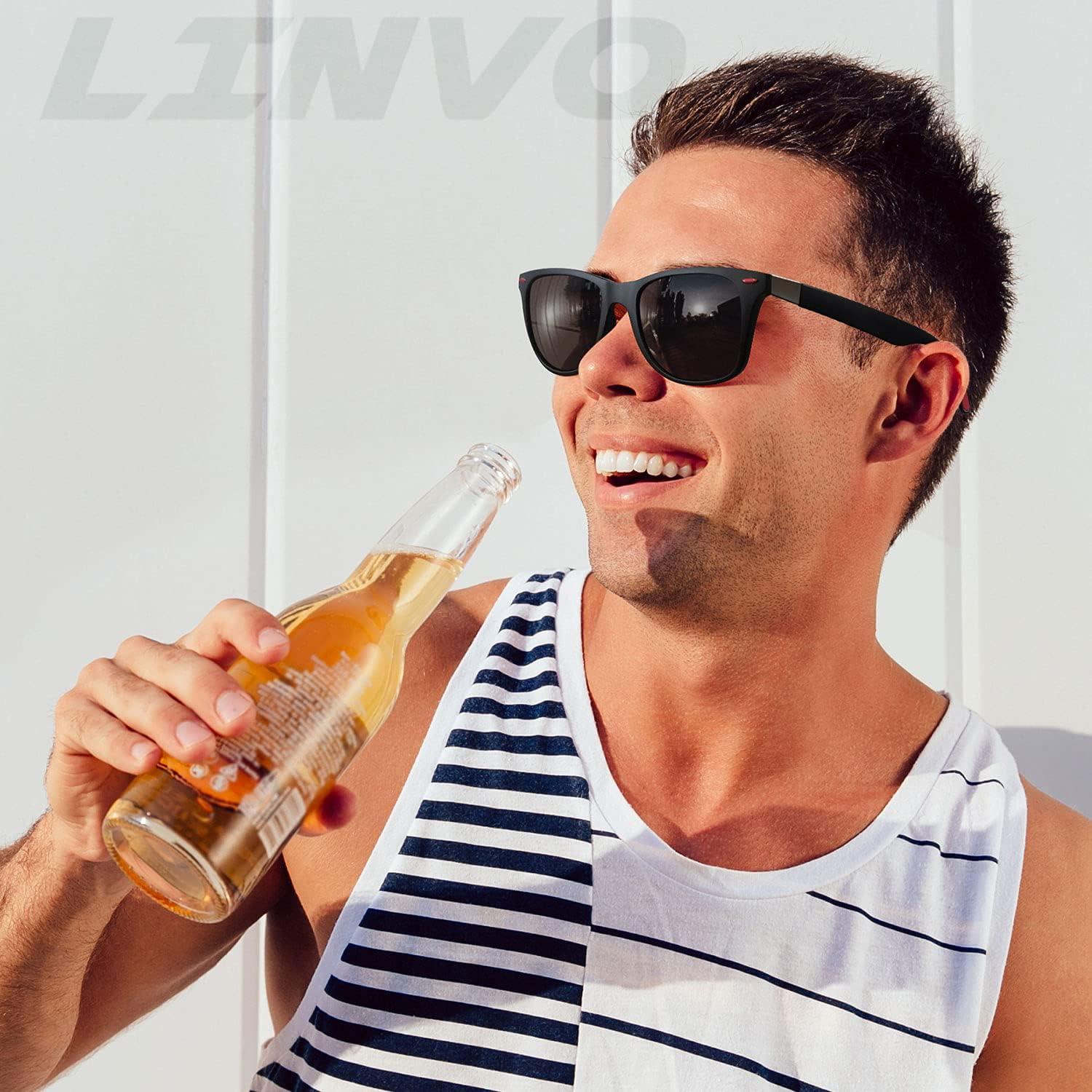 Gafas de sol polarizadas LINVO TR90 UV400 para hombres y mujeres