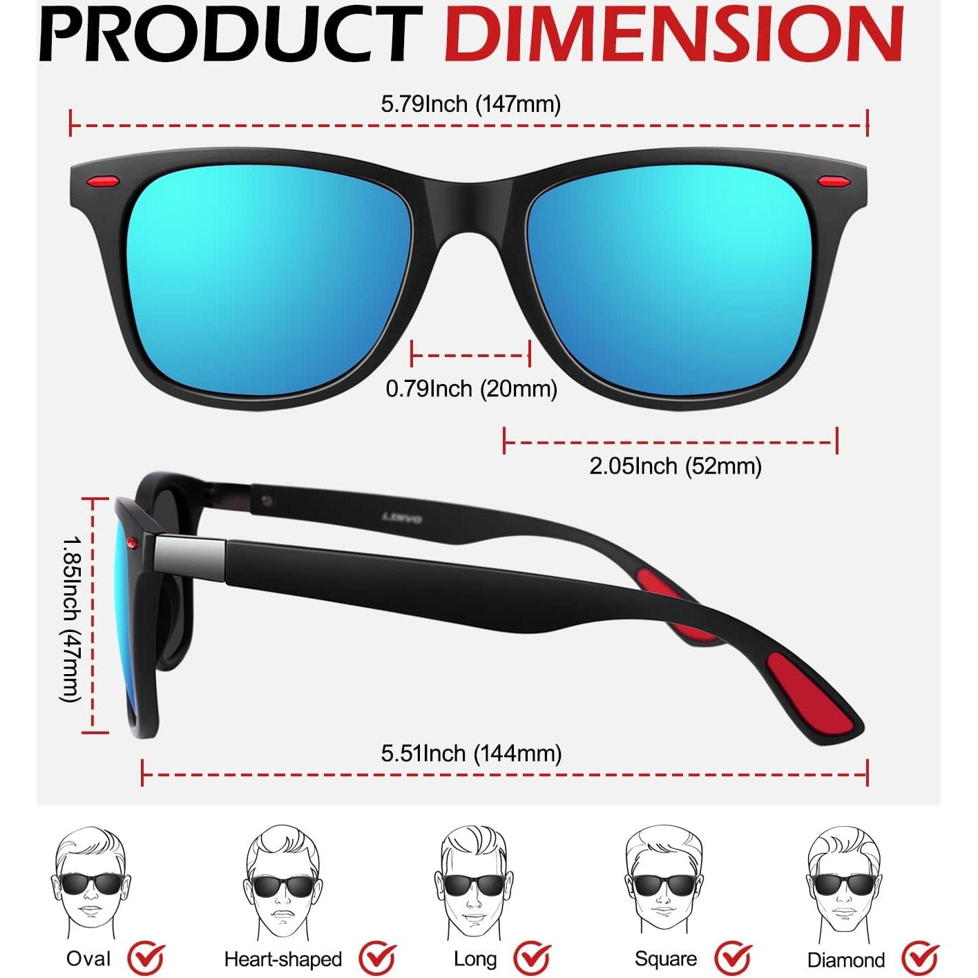 Gafas de sol polarizadas LINVO TR90 UV400 para hombres y mujeres