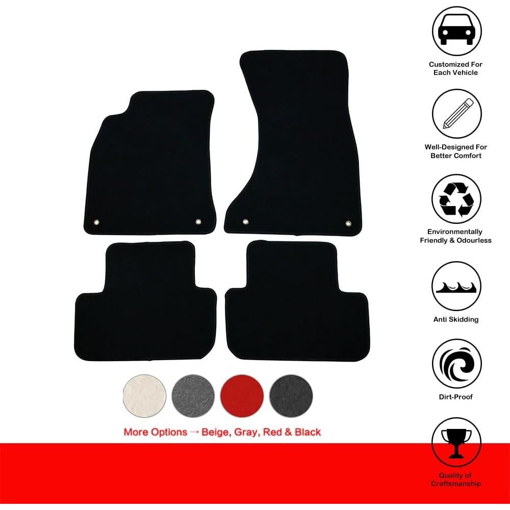 Alfombrillas de Nylon Negras IKON MOTORSPORTS para Audi A4/S4 2009-2016