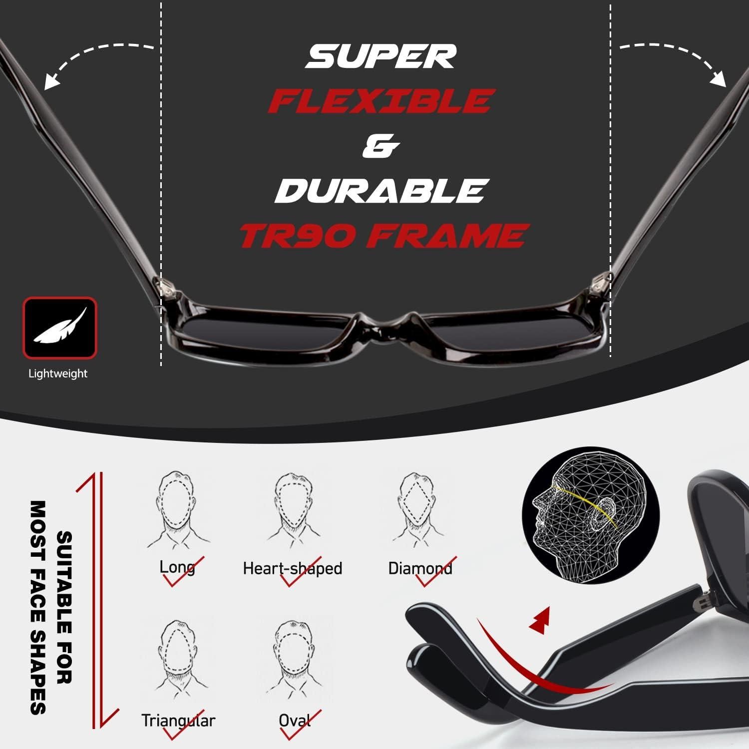 Gafas de sol polarizadas LINVO TR90 ultraligeras UV400