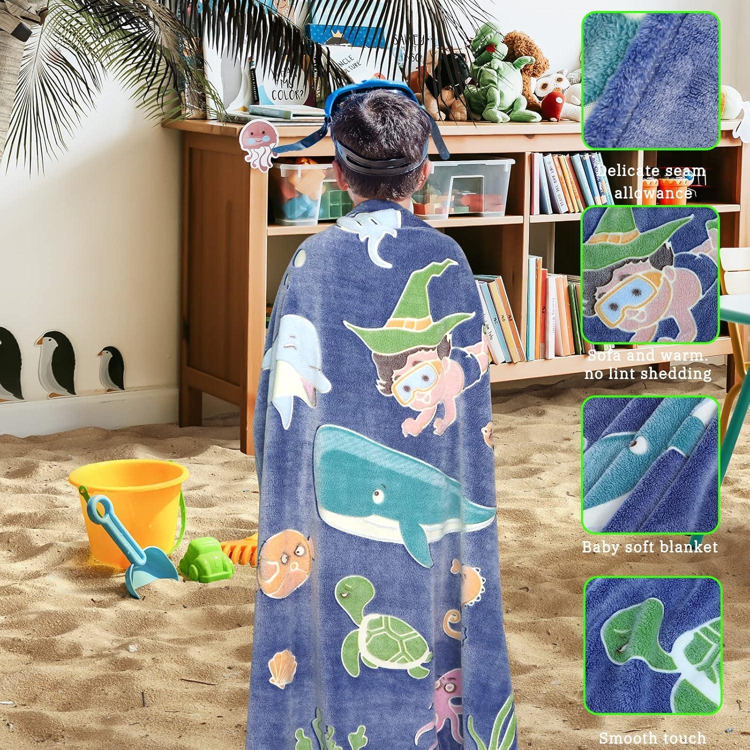 Manta de forro polar Gitrat azul 130x150 cm para niños