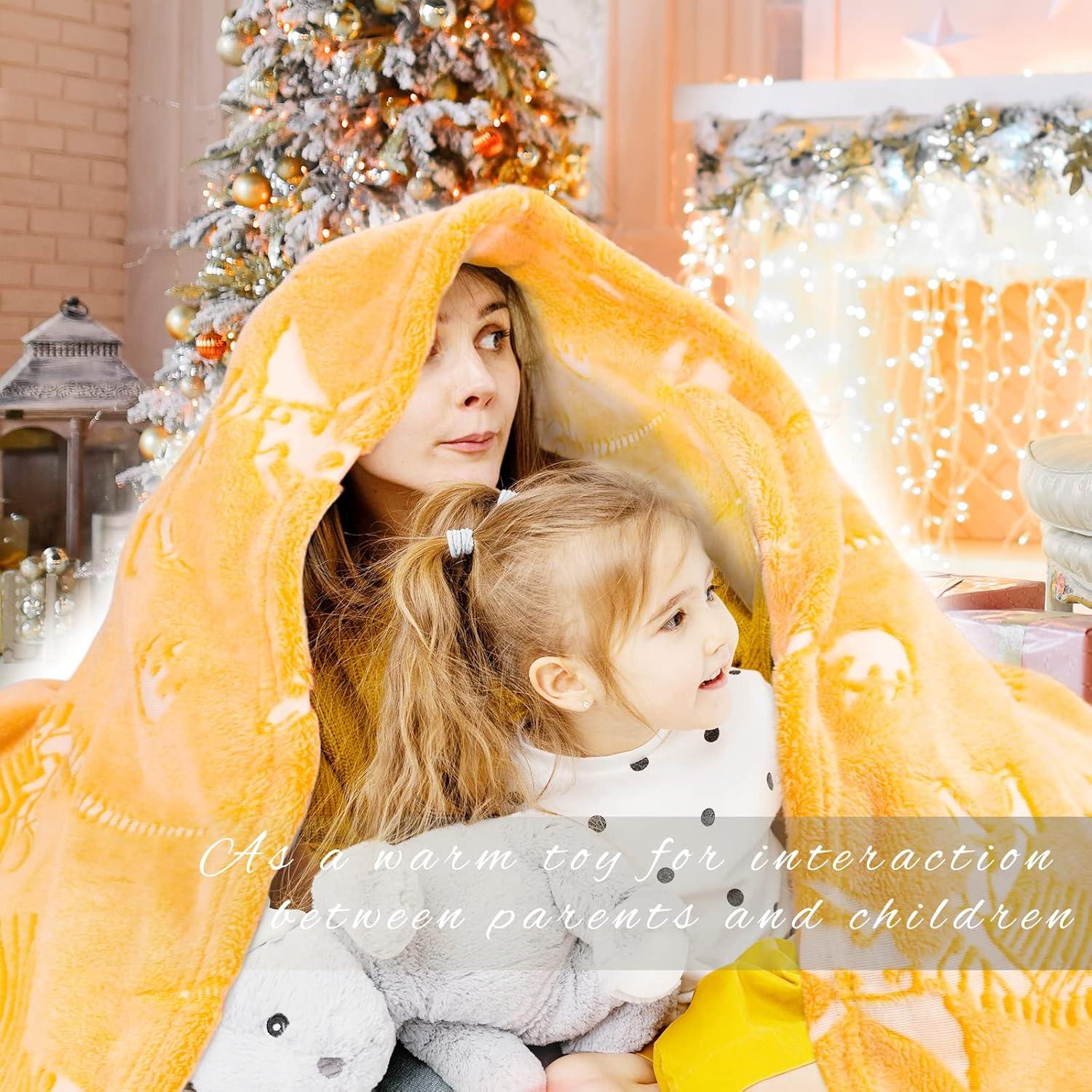 Manta de Dinosaurio Gitrat 150x200 cm Brilla en la Oscuridad