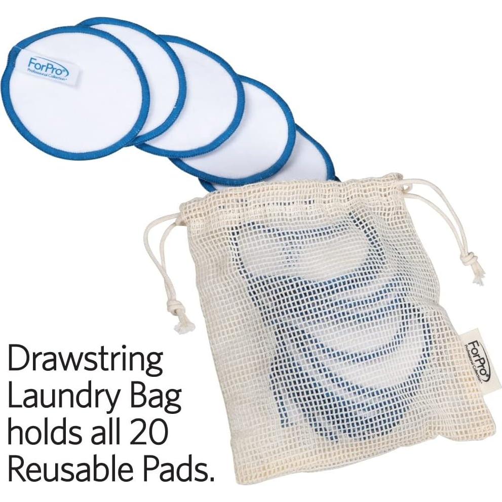 Almohadillas Desmaquillantes Reutilizables ForPro 20 Pzas Orgánicas