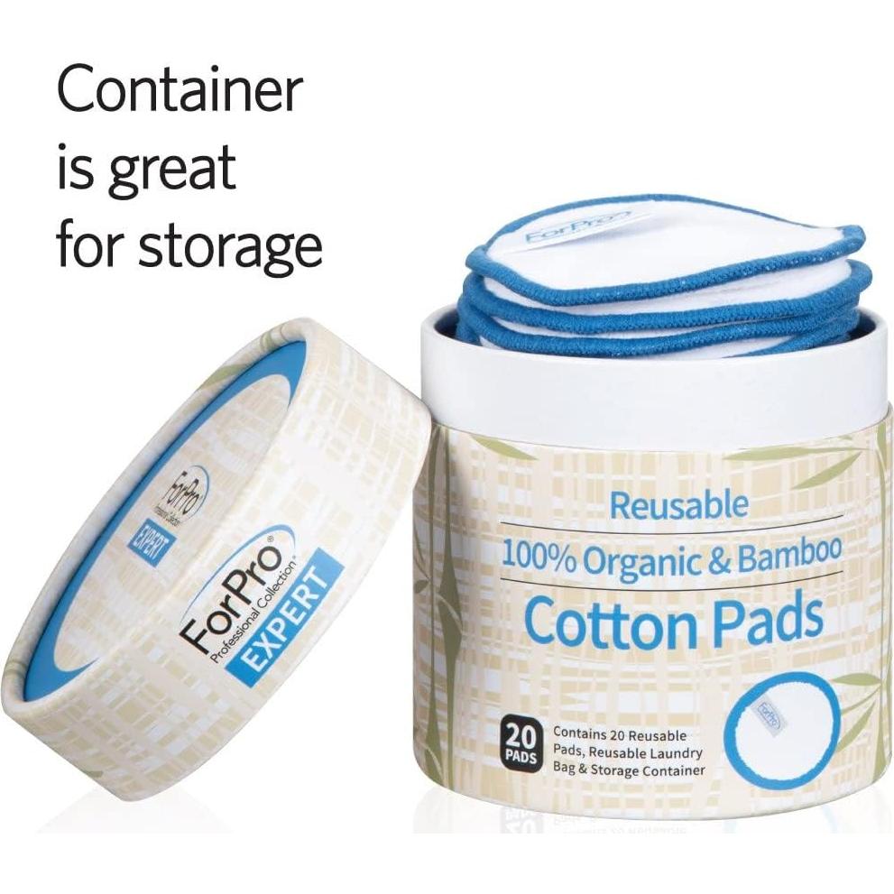 Almohadillas Desmaquillantes Reutilizables ForPro 20 Pzas Orgánicas