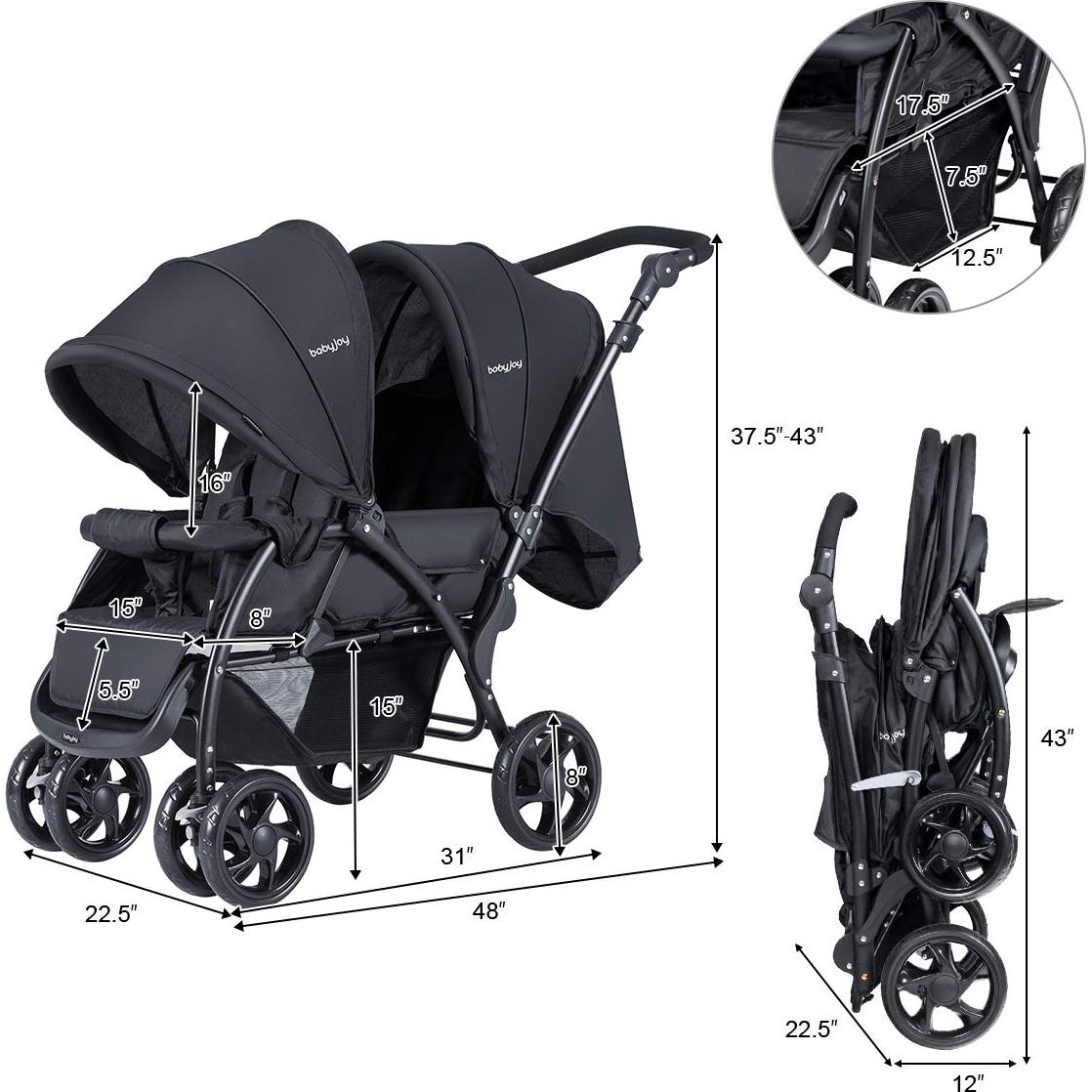 Cochecito Doble BABY JOY BB4943 Plegable para Gemelos
