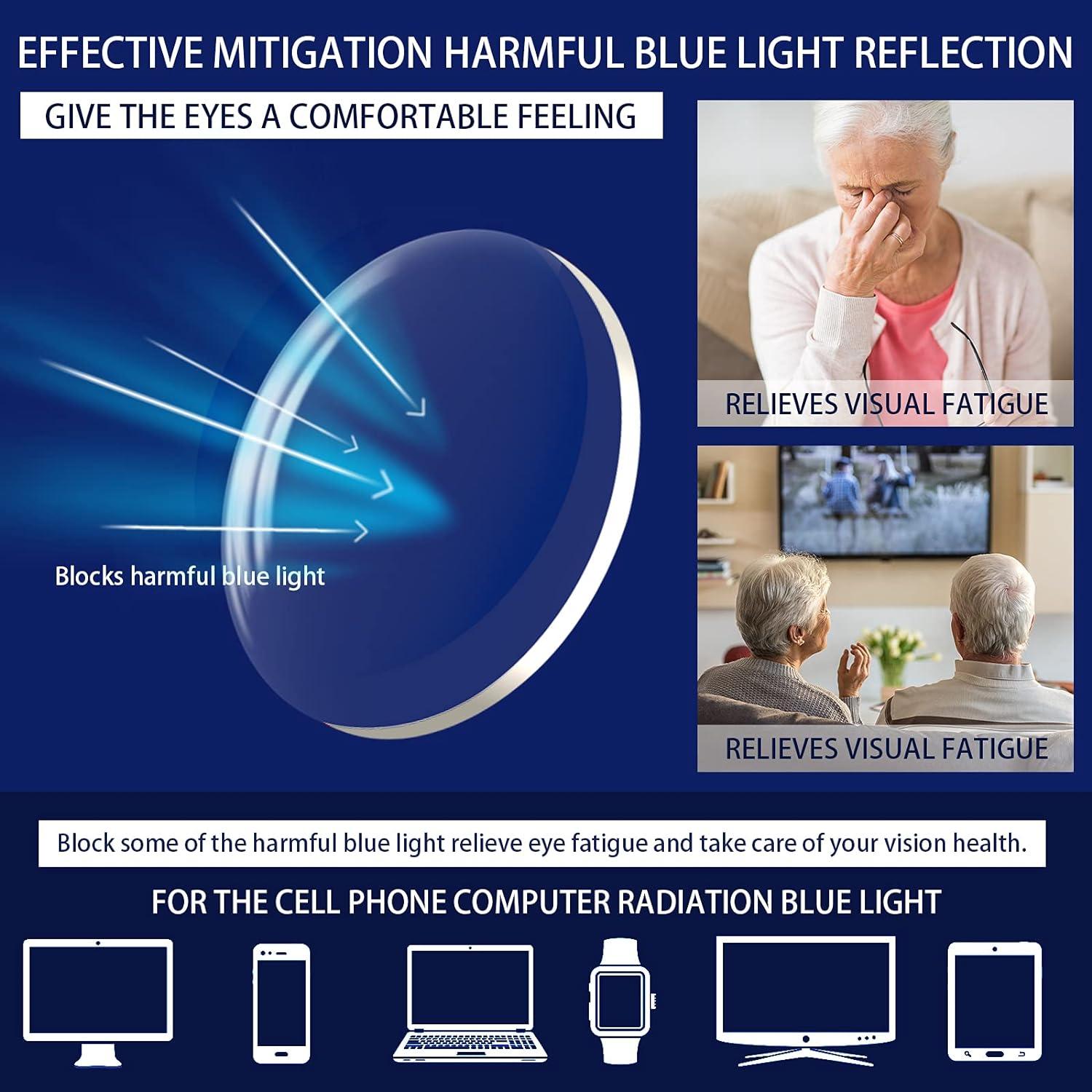 Paquete de 3 Gafas Progresivas Anti Luz Azul 2.25 Unisex