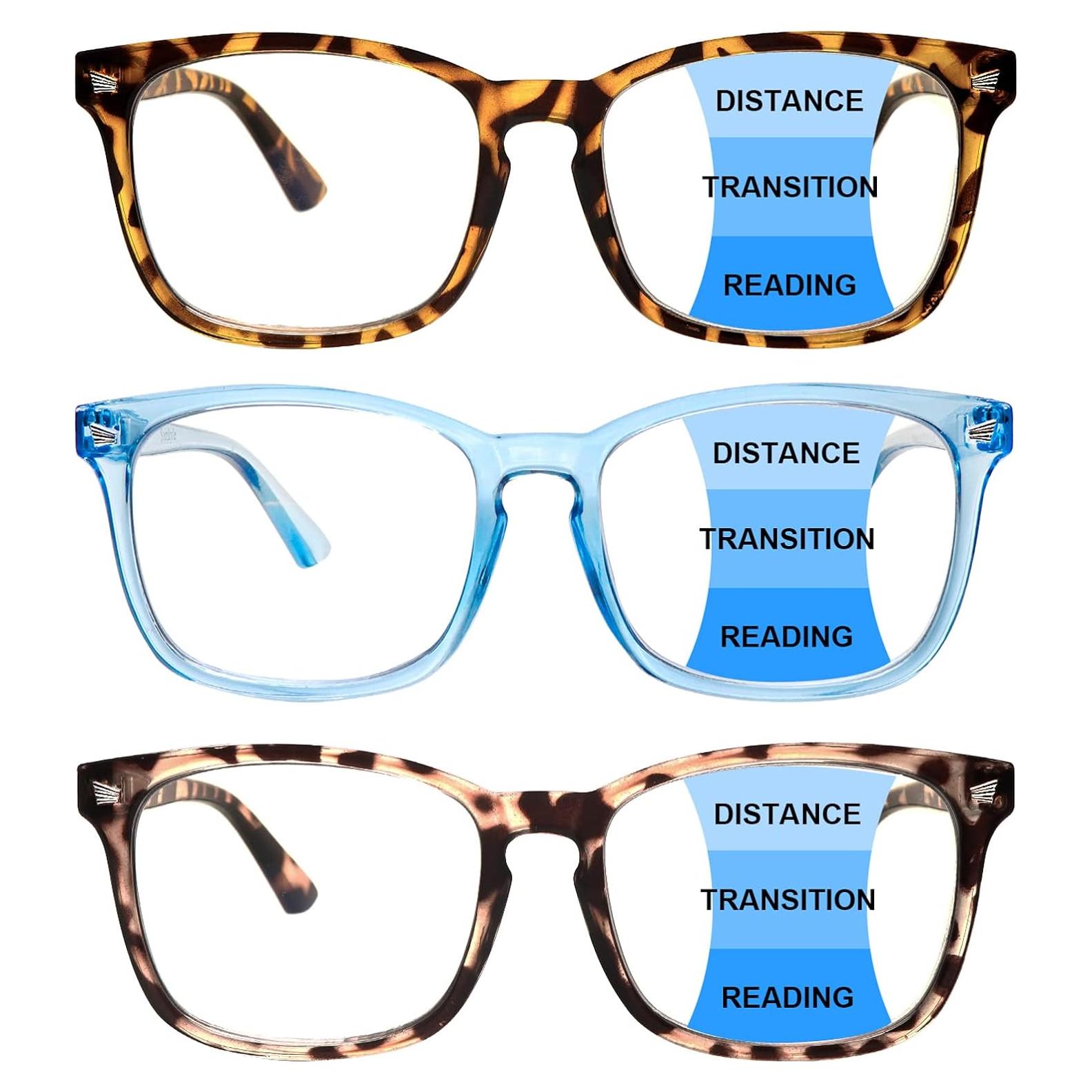 Paquete 3 Gafas Progresivas Multifocales C4 1.75 Bloqueo Luz Azul