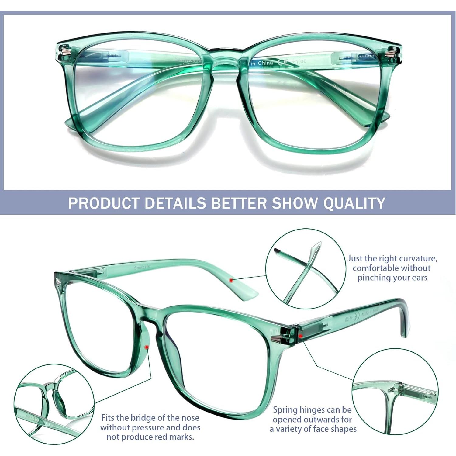 Paquete de 3 Gafas Progresivas Sumkyle Anti Luz Azul 3.5x