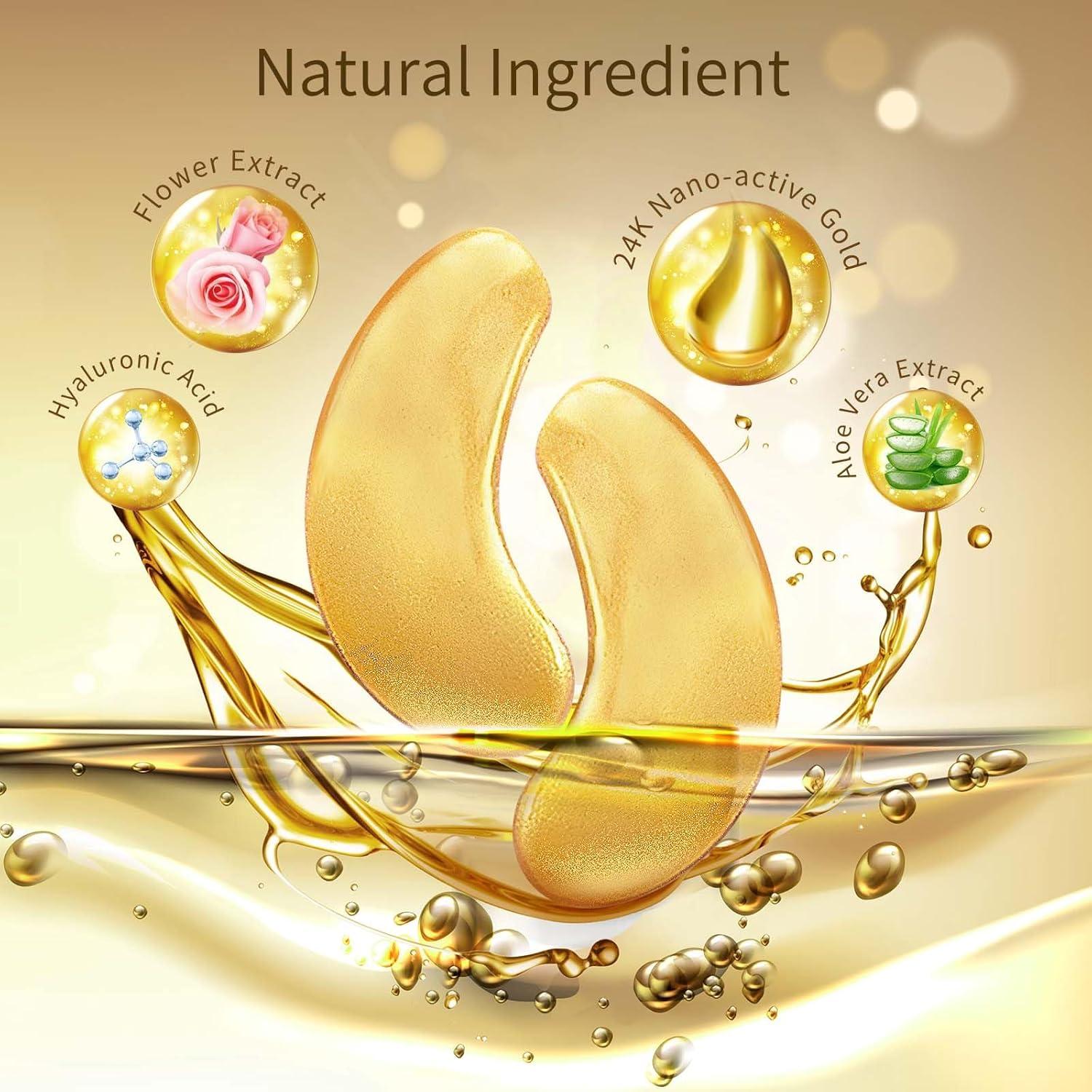 Parche para Ojos USTELIR 40 Pares Oro Ácido Hialurónico