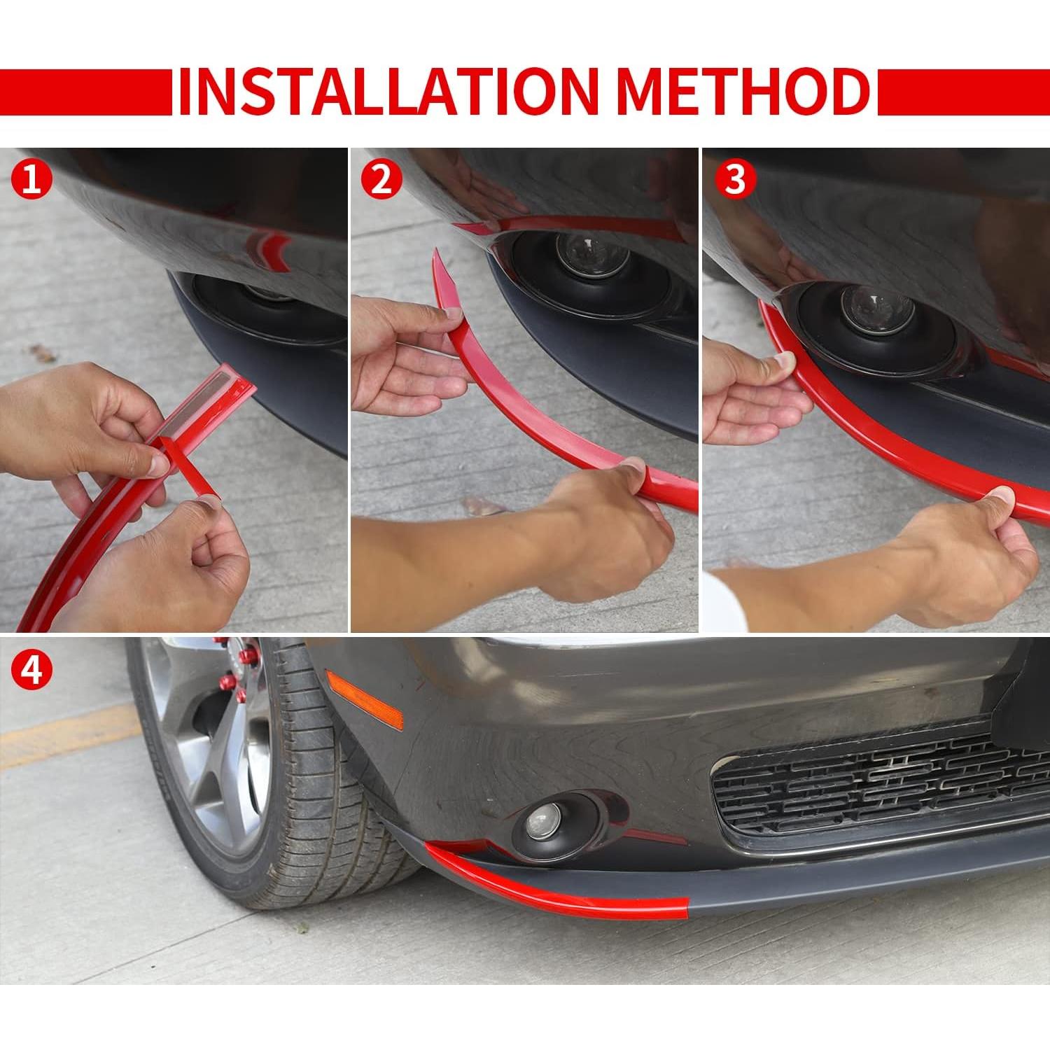 Divisor Labio Frontal Voodonala para Dodge Challenger SXT 2015-2023 Rojo