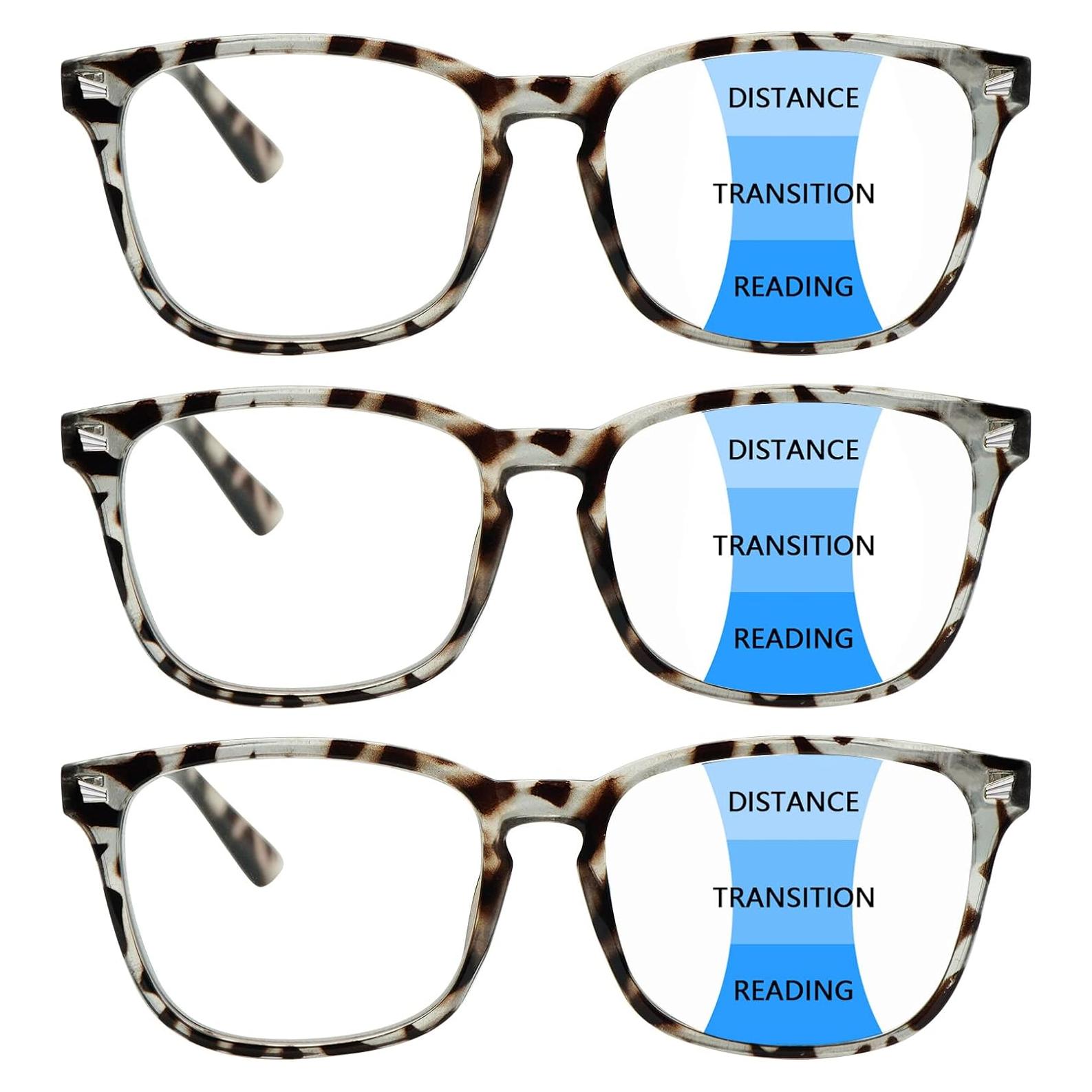 Paquete de 3 Gafas Progresivas Multifocales Leopardo 3.0x