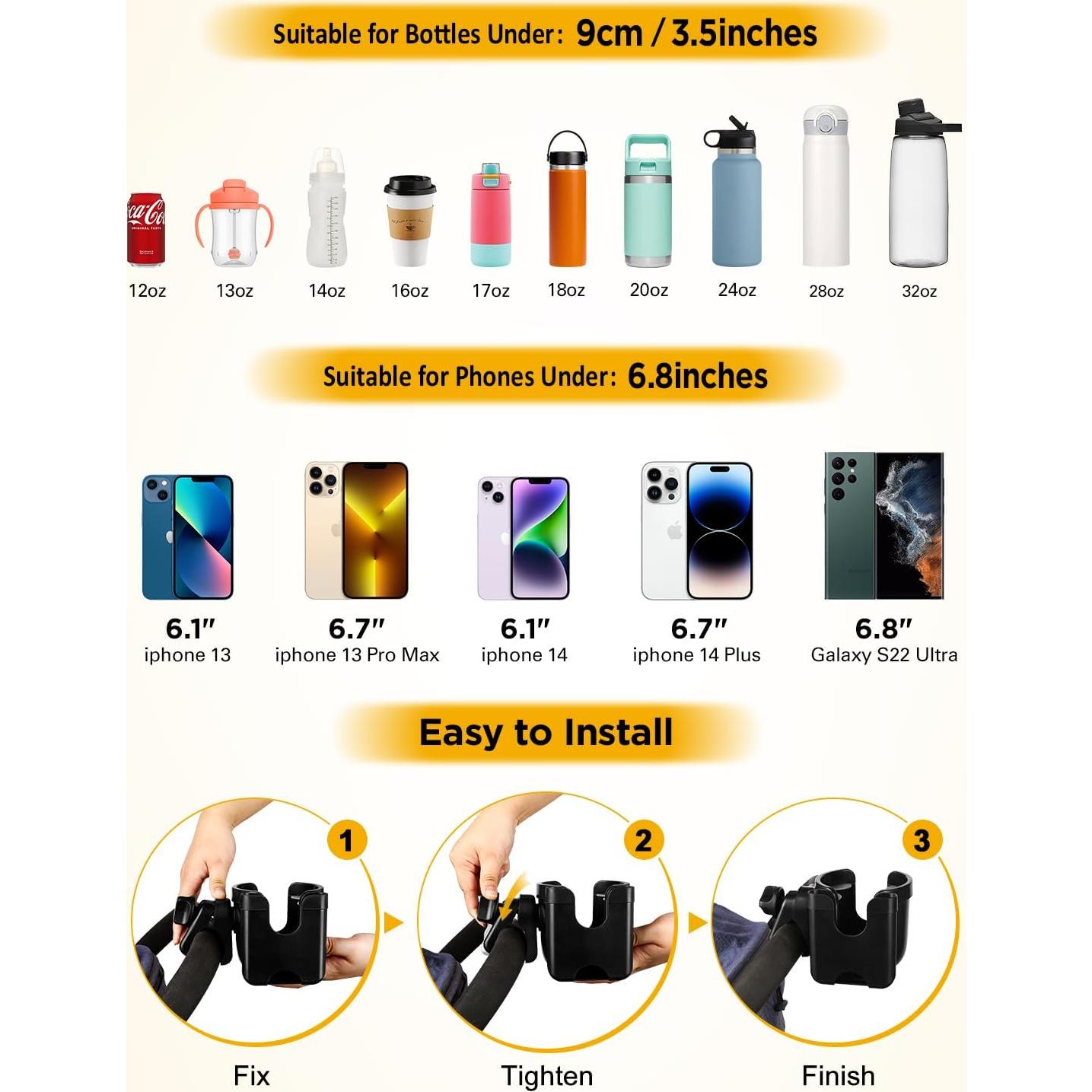 Soporte para Taza BUNDLEPRO FB-122 Ajustable 360° Negro