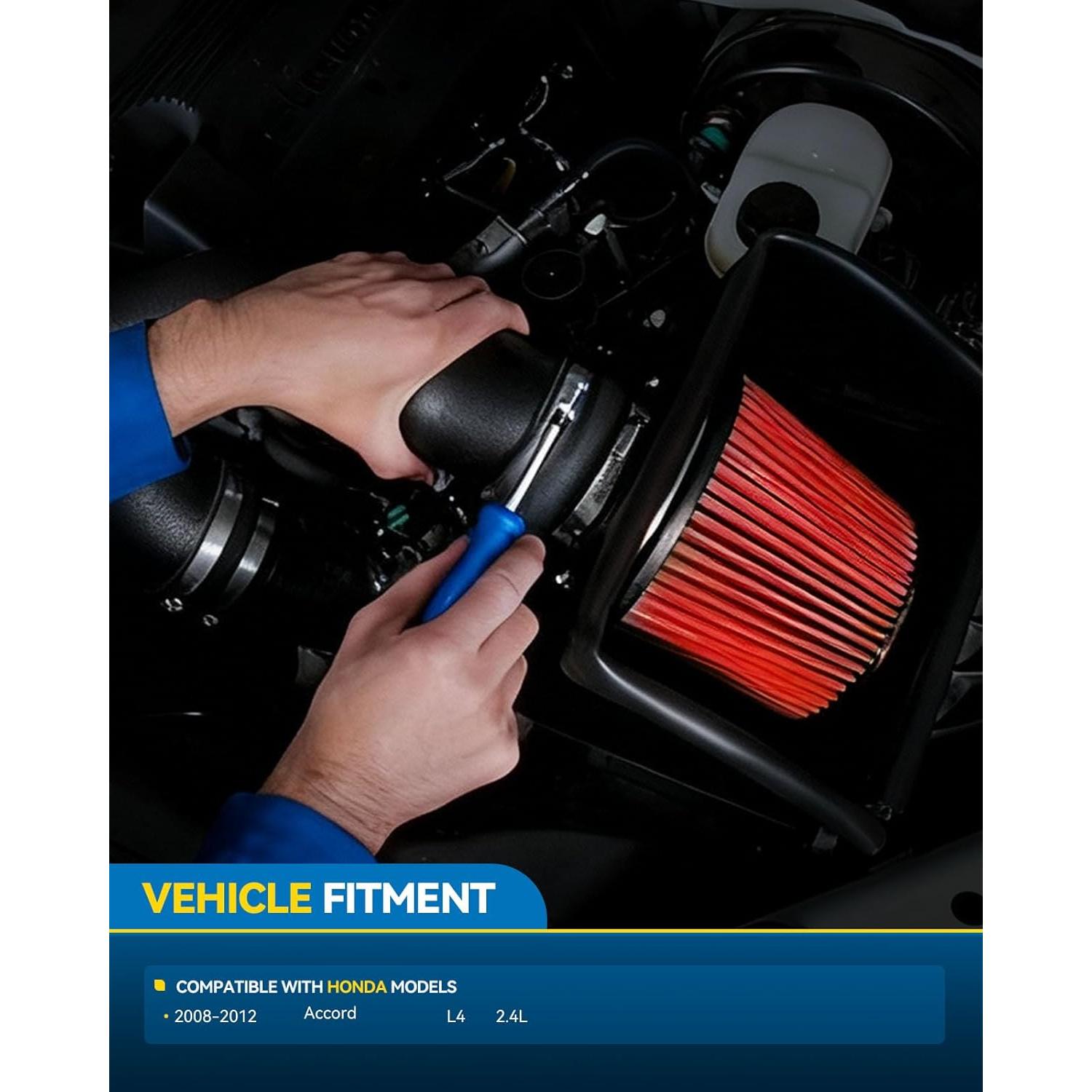 Kit de Entrada de Aire Frío PHILTOP 2.4L Honda Accord 2008-2012 Rojo