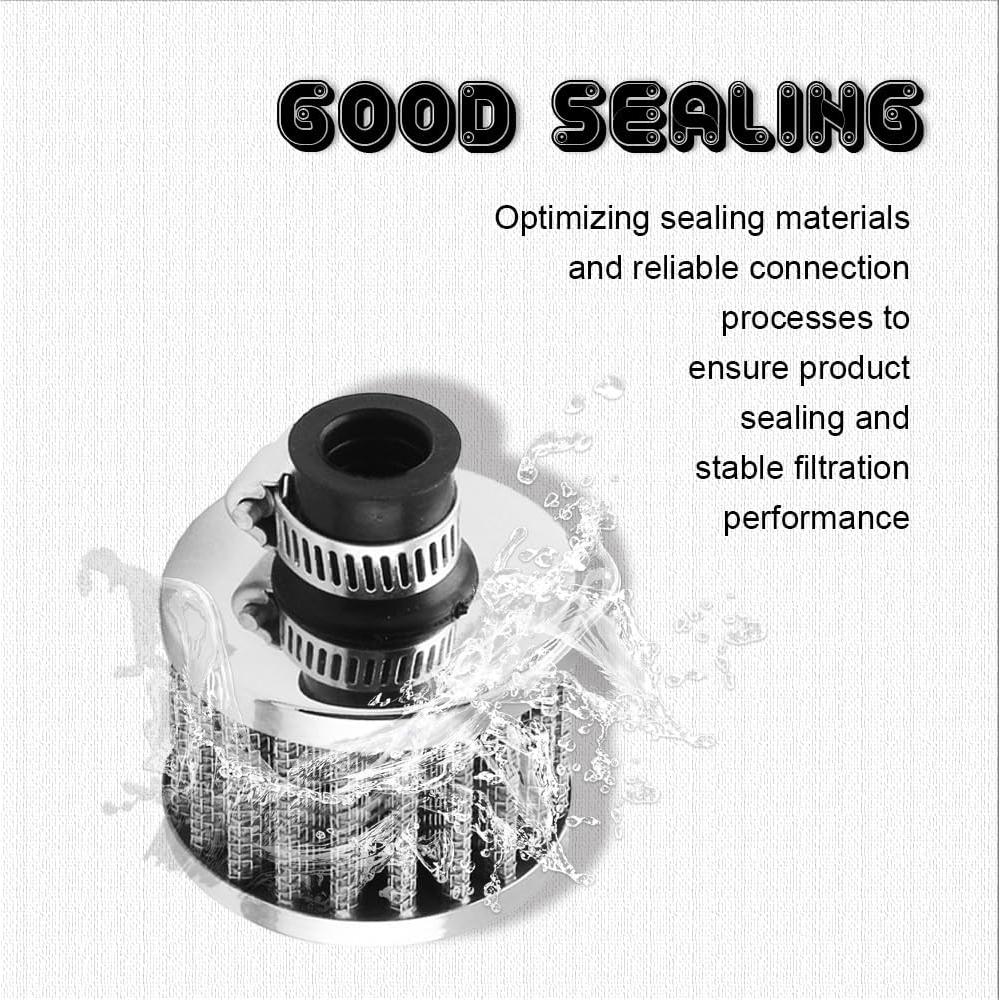 Filtro de Aire 12mm HAOBO para Motores Pequeños - Cromo