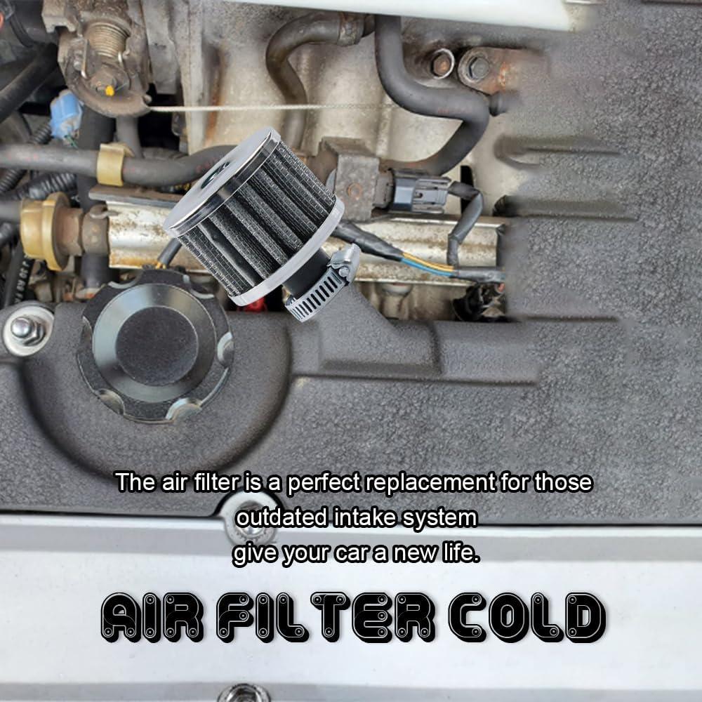 Filtro de Aire 12mm HAOBO para Motores Pequeños - Cromo