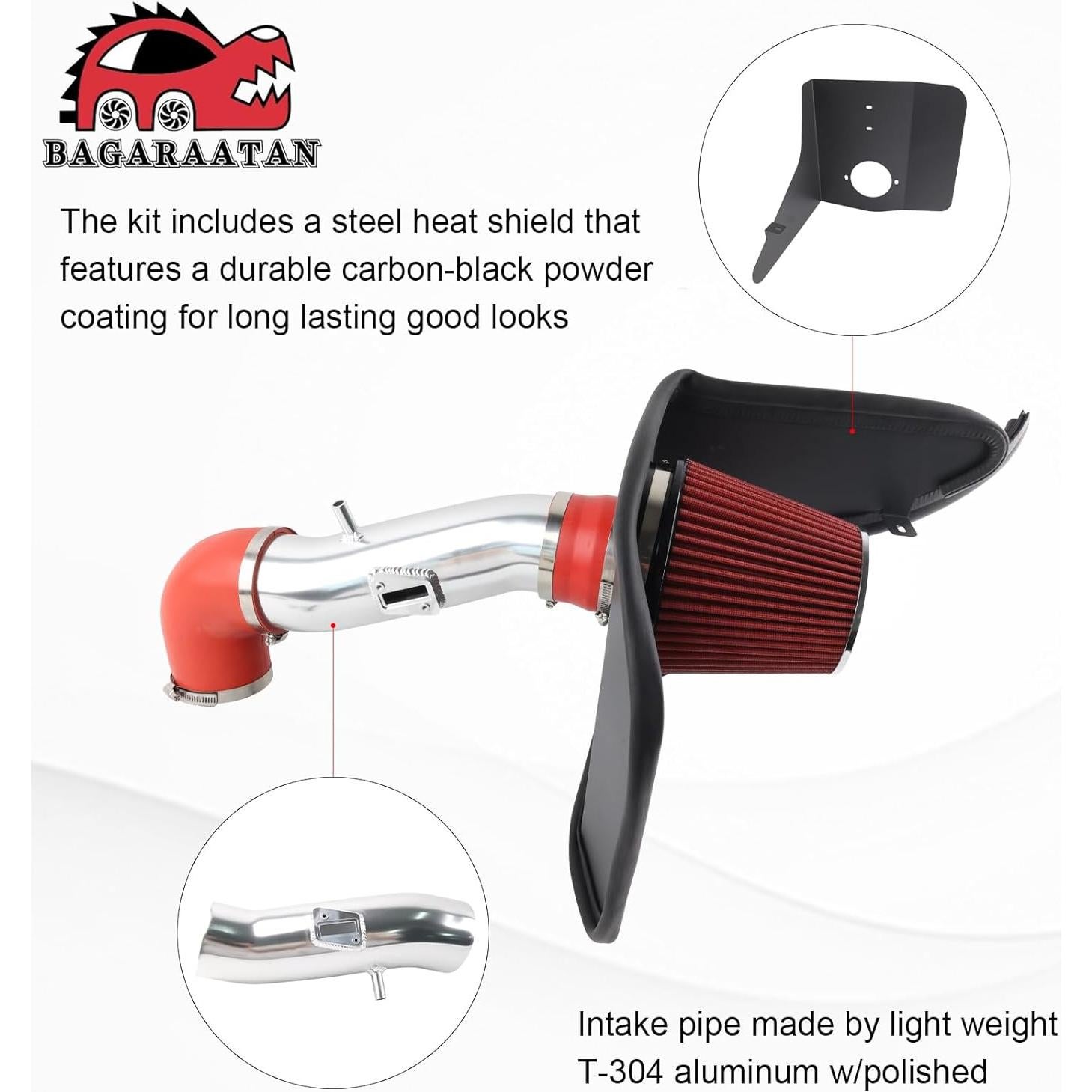 Sistema de admisión de aire frío BAGARAATAN DR14-SL-RD 3.6L V6