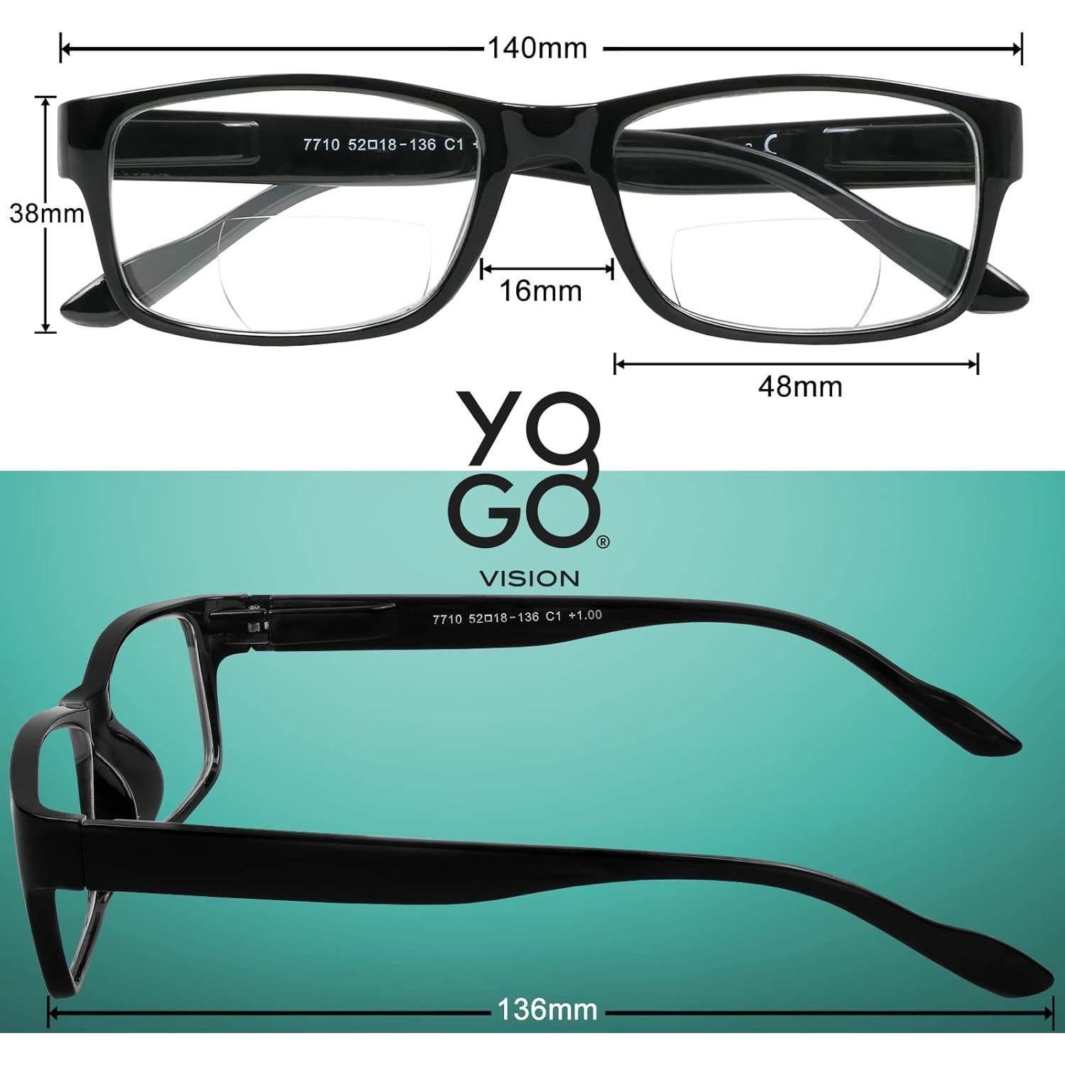 Gafas Bifocales Yogo Vision 2.5x Unisex Diseño Retro