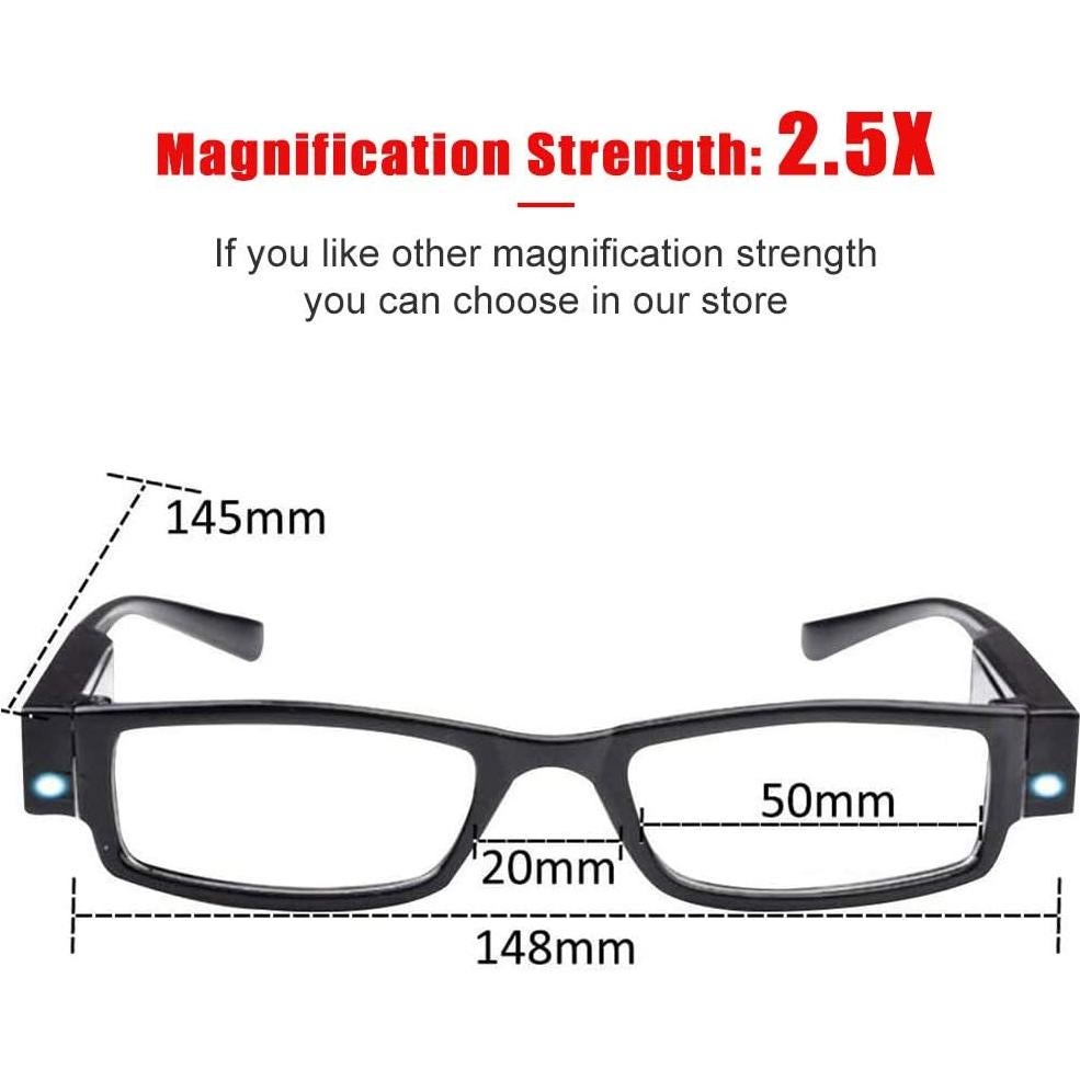 Gafas de Lectura DUANMEI con Luces LED +2.5 Unisex