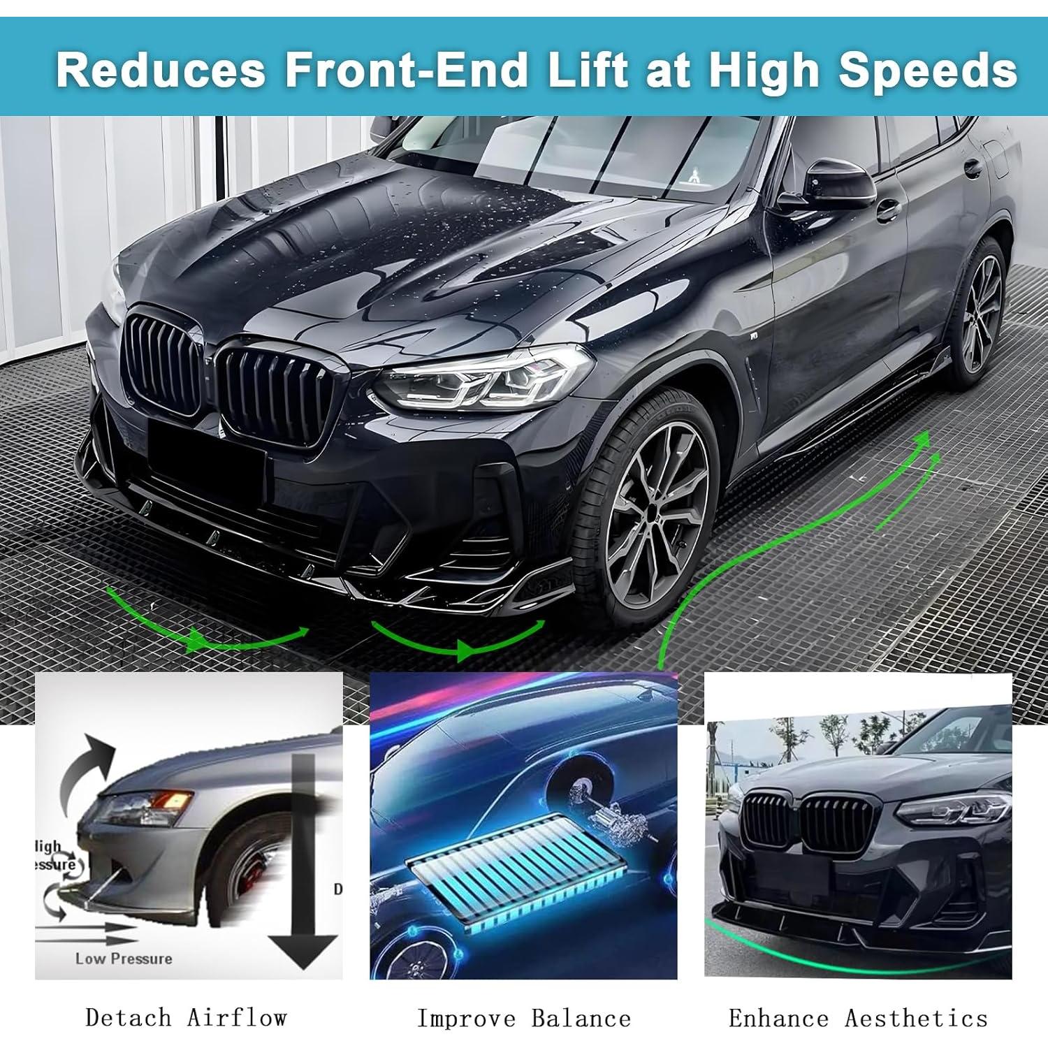 Lip Spoiler Parachoques Frontal KHK para BMW X3 IX3 G01 LCI 2022-2024