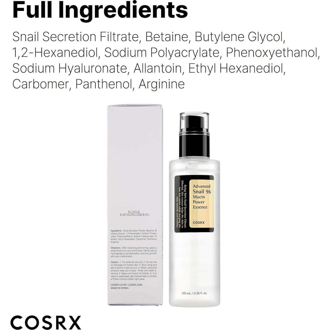 COSRX Esencia de Mucina de Caracol 100ml Hidratante