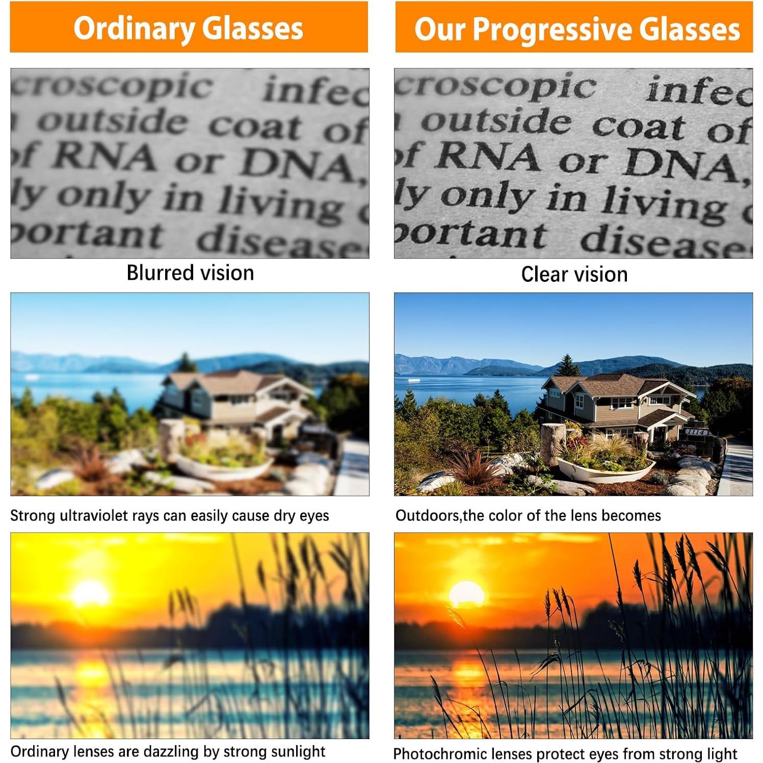 Gafas de Lectura Multifocal Progresivas Kissoul Naranja