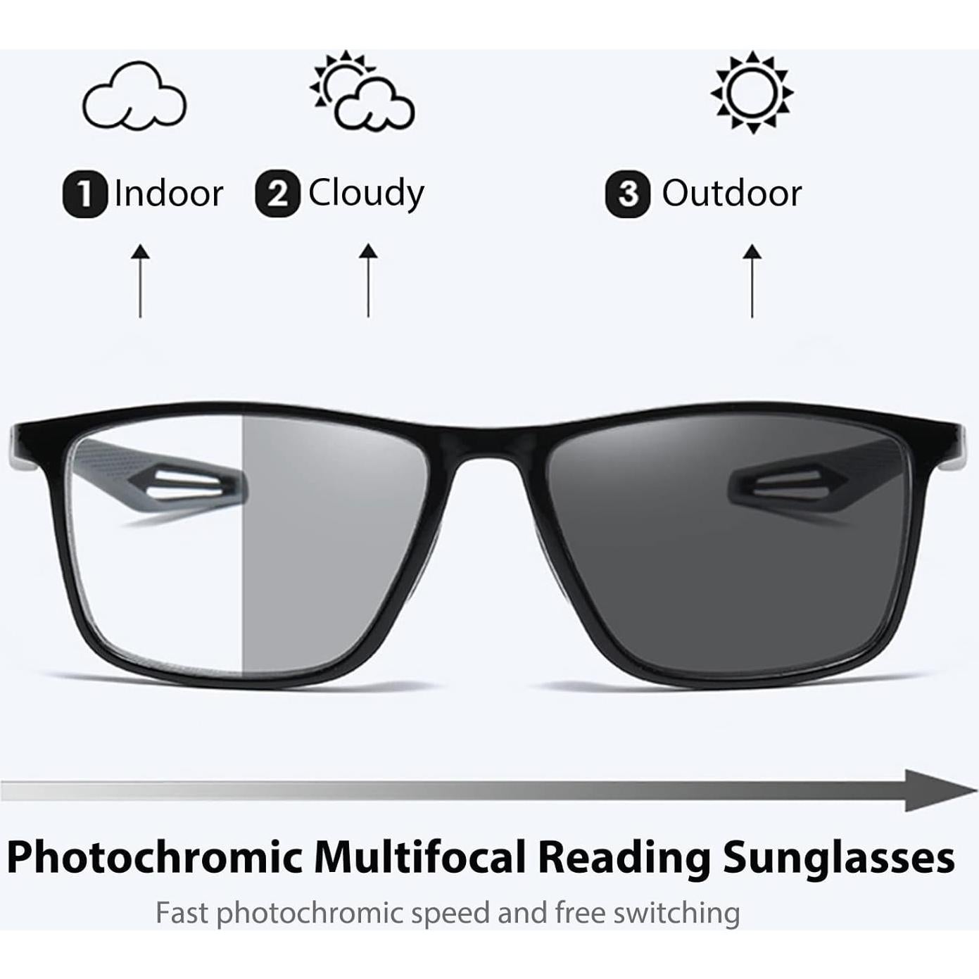 Gafas de lectura multifocal progresivas Kissoul 2.5x con bloqueo luz azul