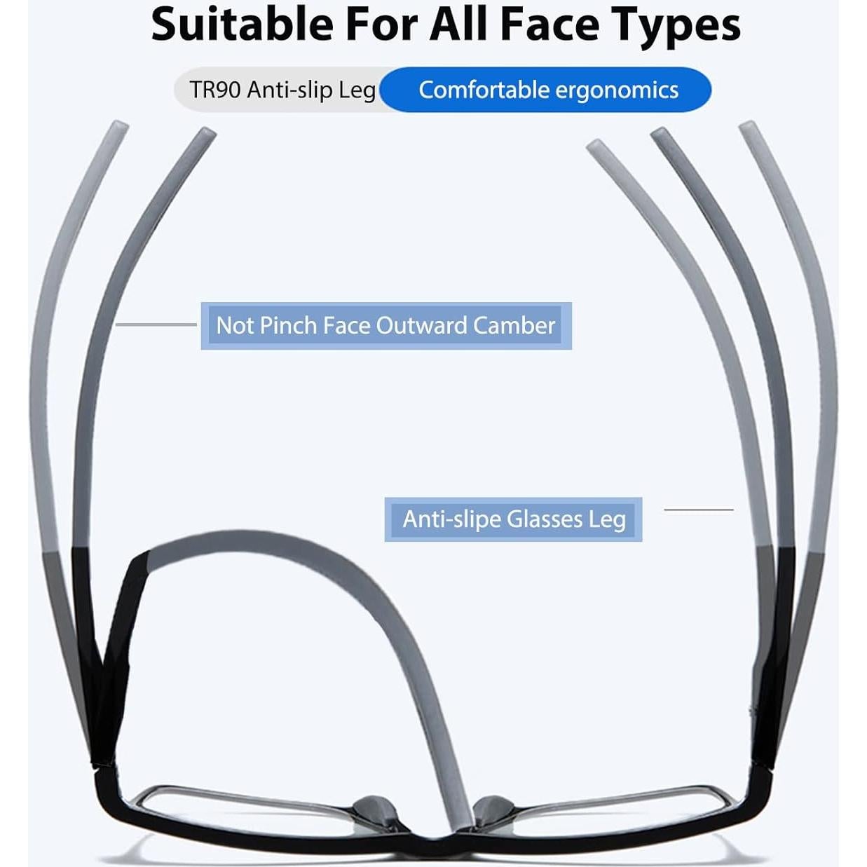 Gafas de lectura multifocal progresivas Kissoul 2.5x con bloqueo luz azul