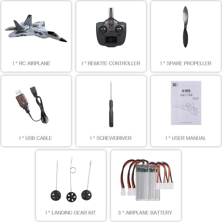 GoolRC WLtoys XKS A180 Avión RC 2.4GHz 3 Baterías RTF