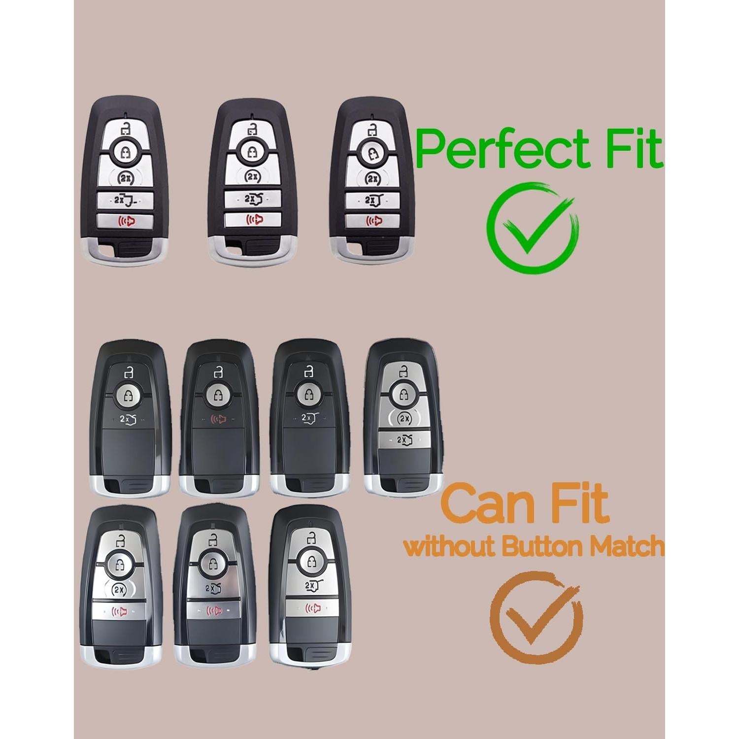 Cubierta de Llavero de Cuero OOKZuckle para Ford Lincoln - Marrón Vintage