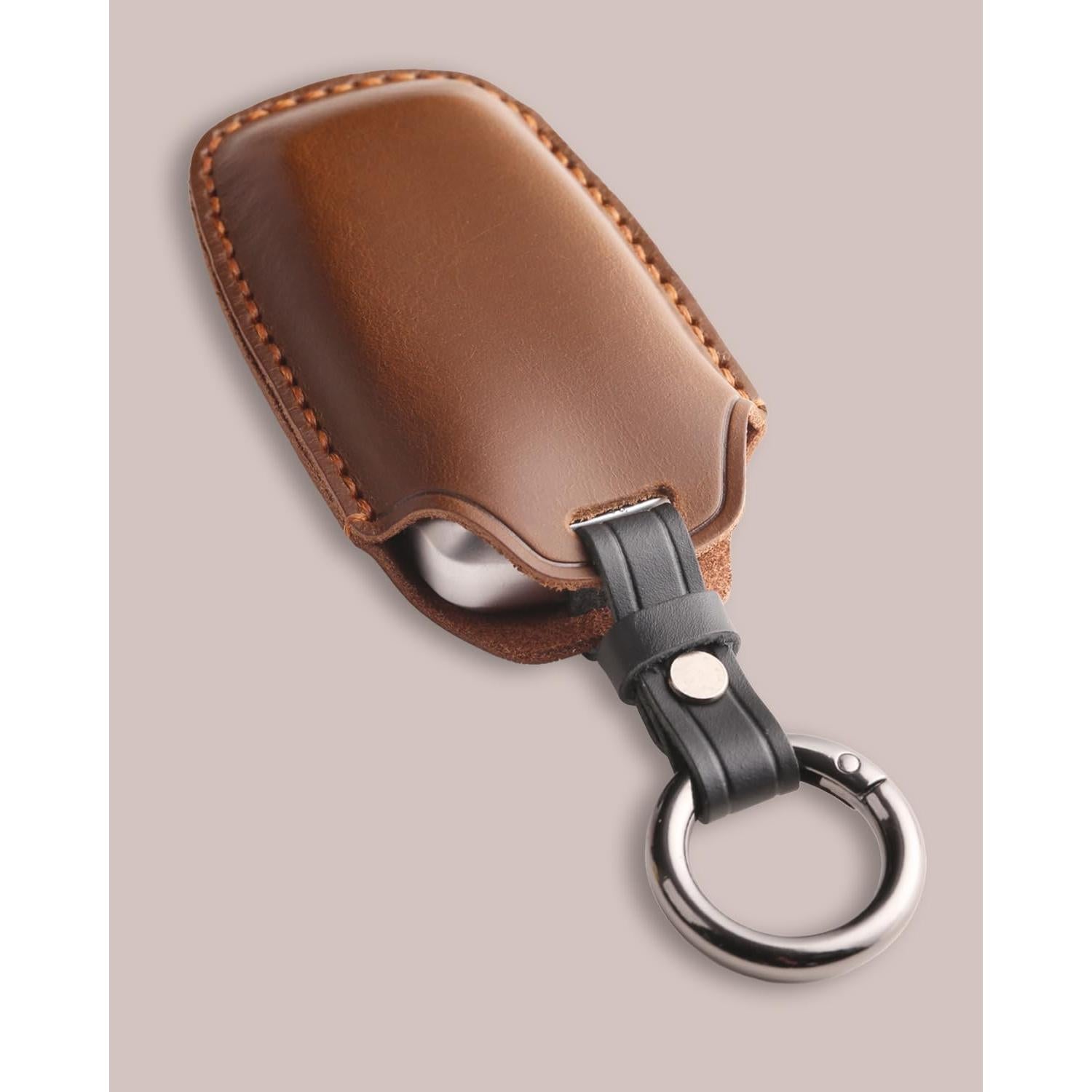 Cubierta de Llavero de Cuero OOKZuckle para Ford Lincoln - Marrón Vintage