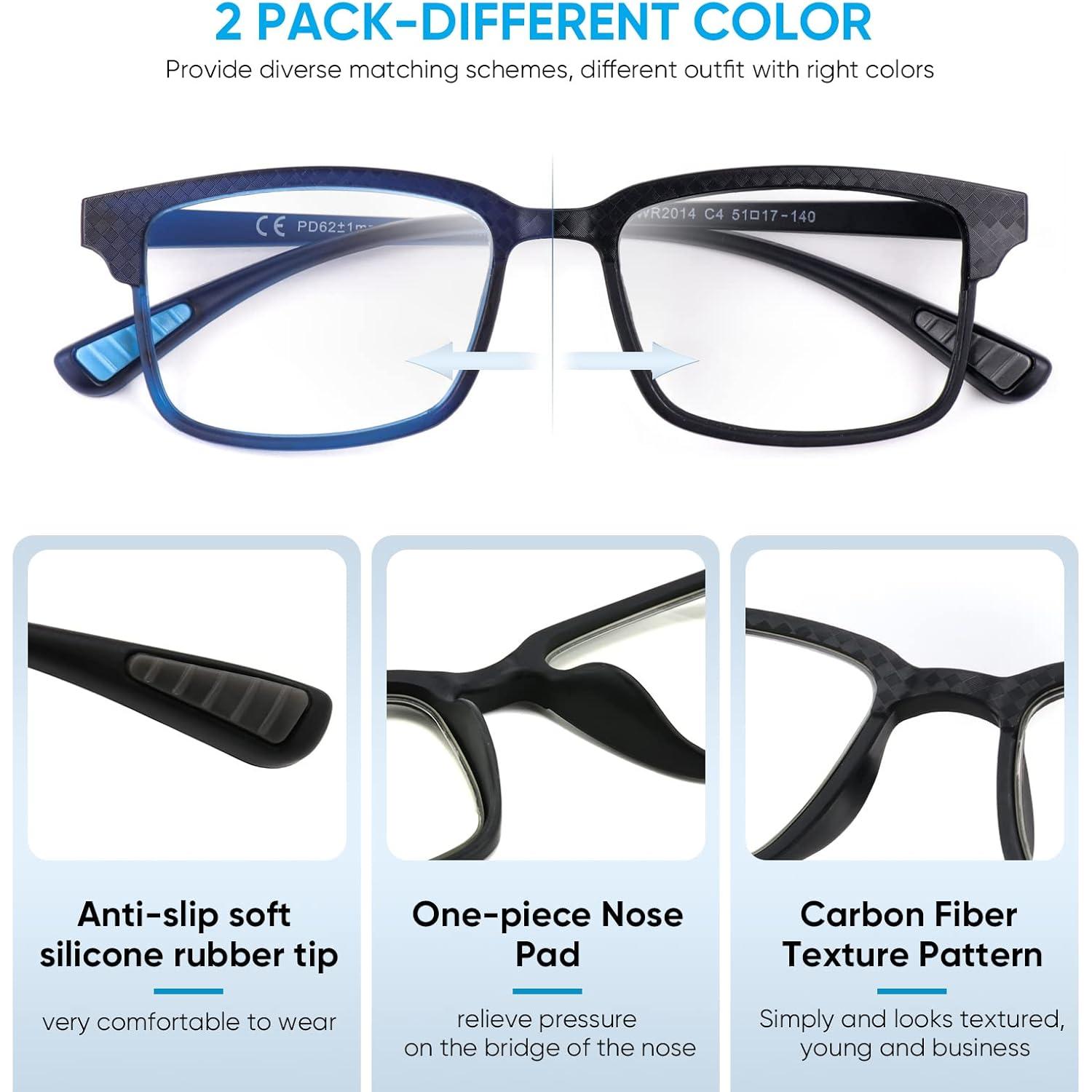 Gafas de Lectura Multifocal Progresivas CARA 2 Pack Anti-luz Azul