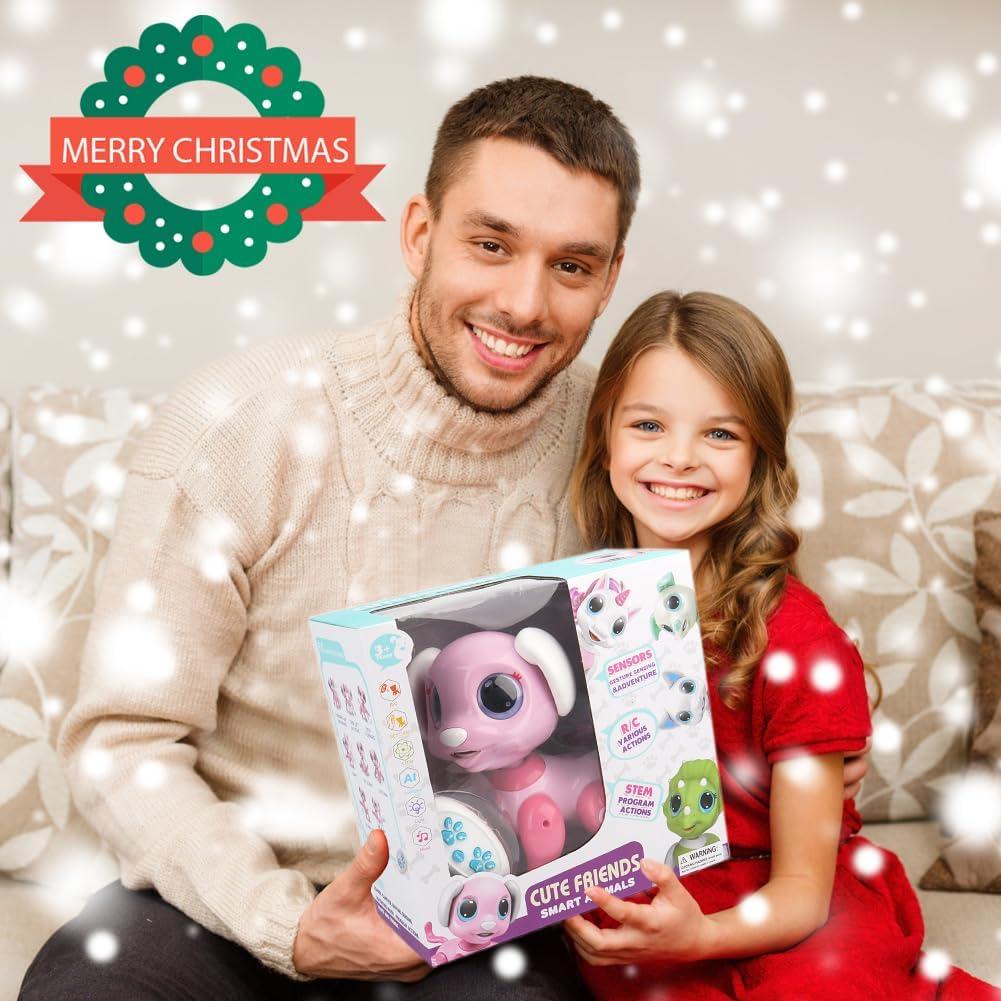 Perro Robot Interactivo BIRANCO Rosa Control Remoto 21x12x20cm