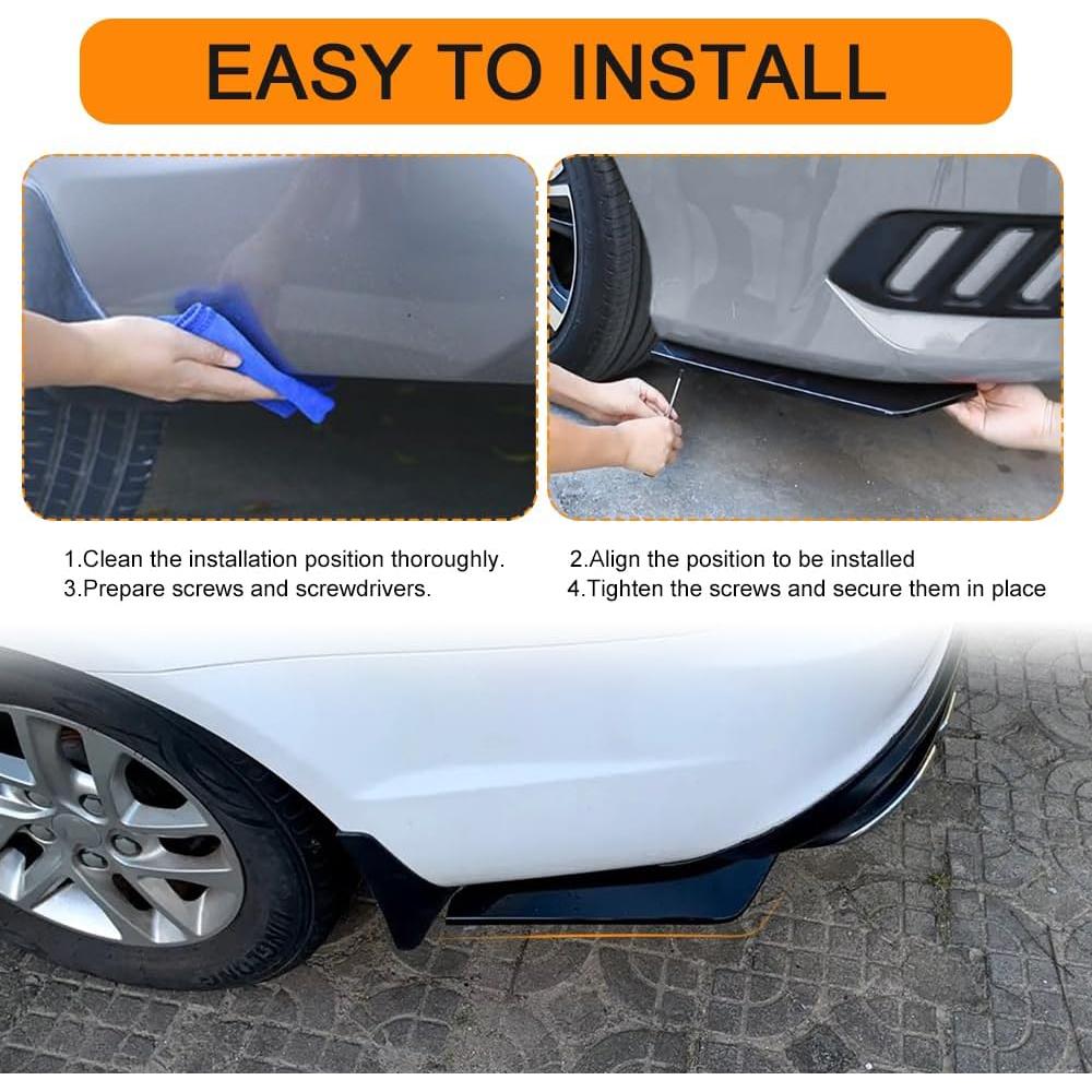 Difusores de Parachoques Trasero HQRNYP 13x34.5 cm Universal