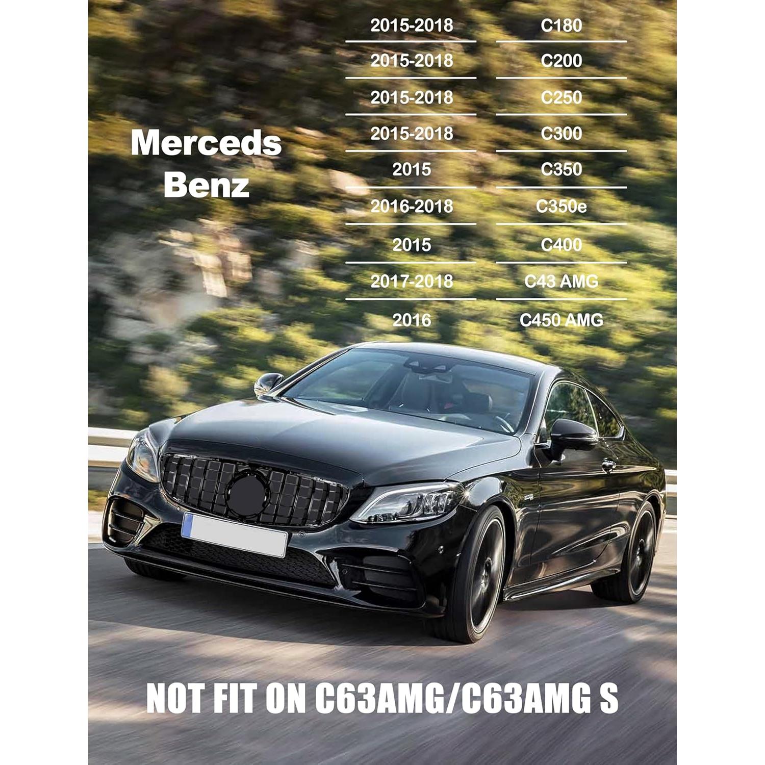 Rejilla Frontal Negra Voltexa para Mercedes-Benz Clase C W205 2015-2018