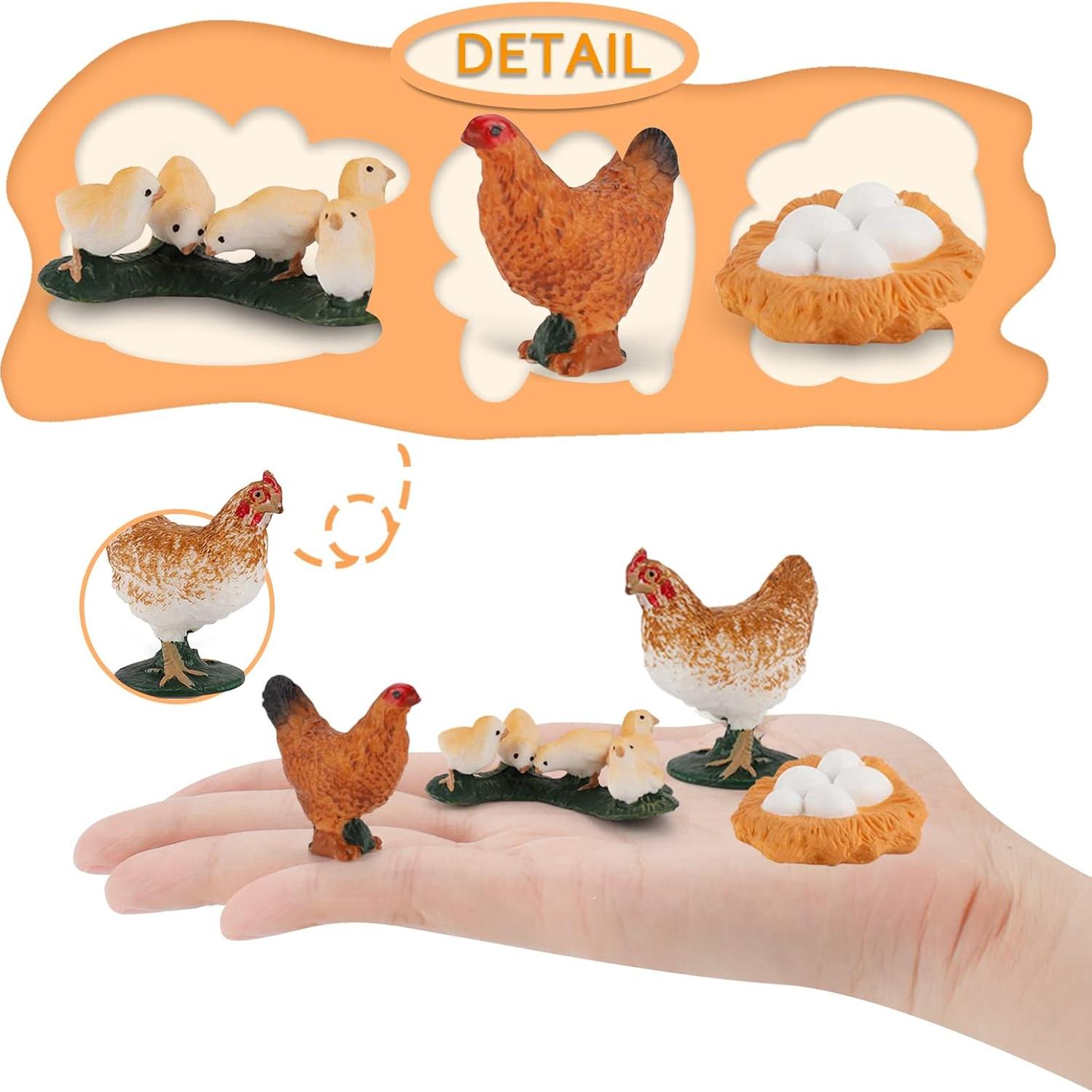 Ciclo de Vida de Gallina LC JoyCre 4 Figuras Educativas