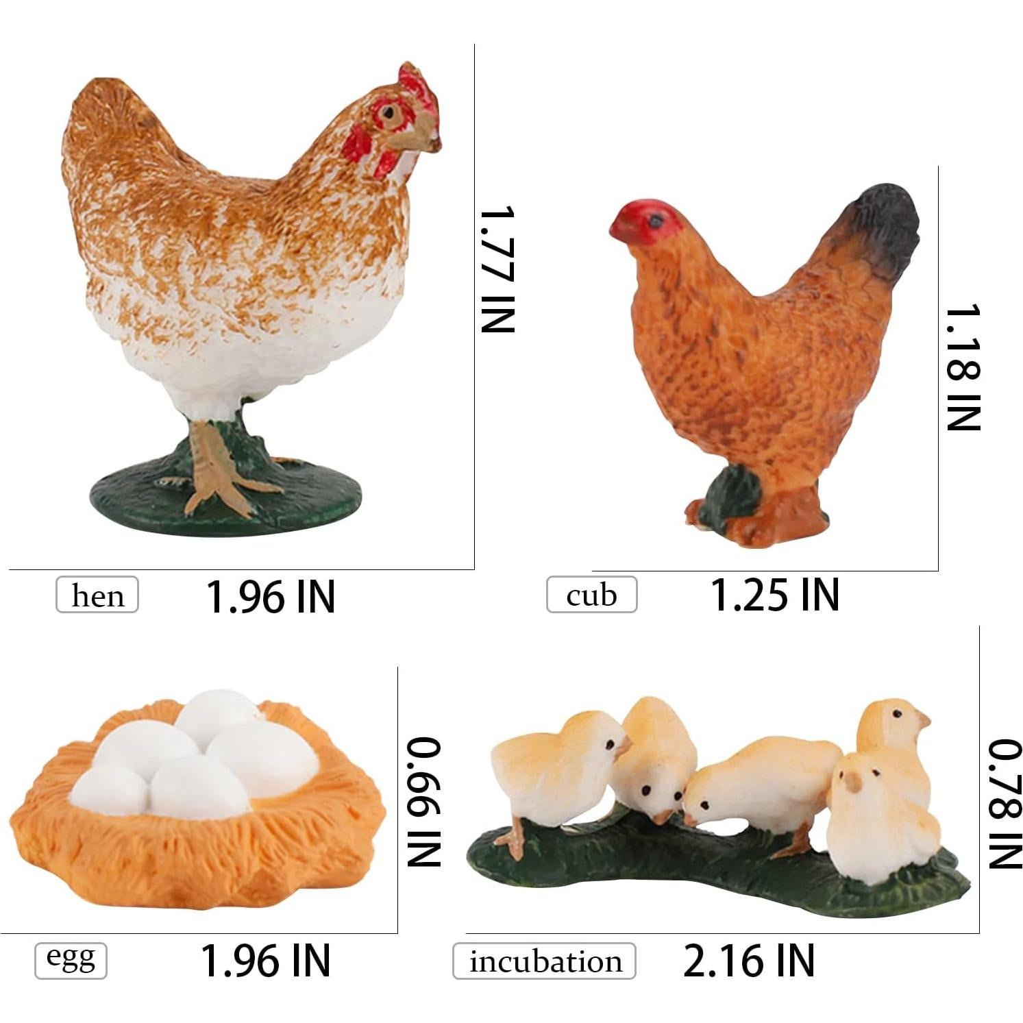 Ciclo de Vida de Gallina LC JoyCre 4 Figuras Educativas