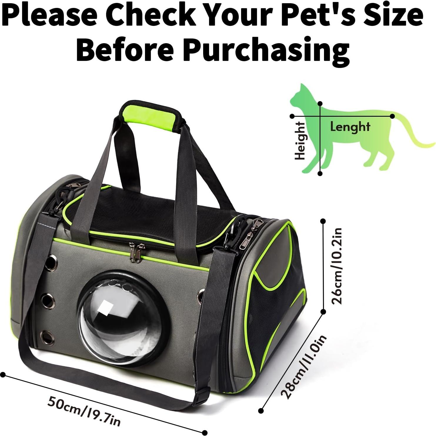 Transportín para Gatos Hannadepot Burbuja Grande 50x28x26cm