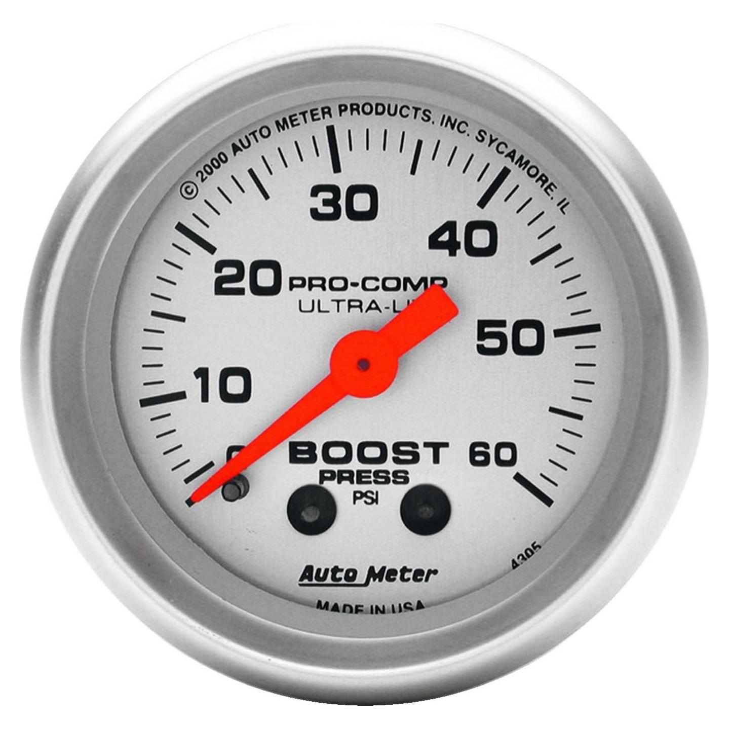 Medidor de Presión de Turbo Auto Meter 4305 Ultra-Lite 5.9 cm