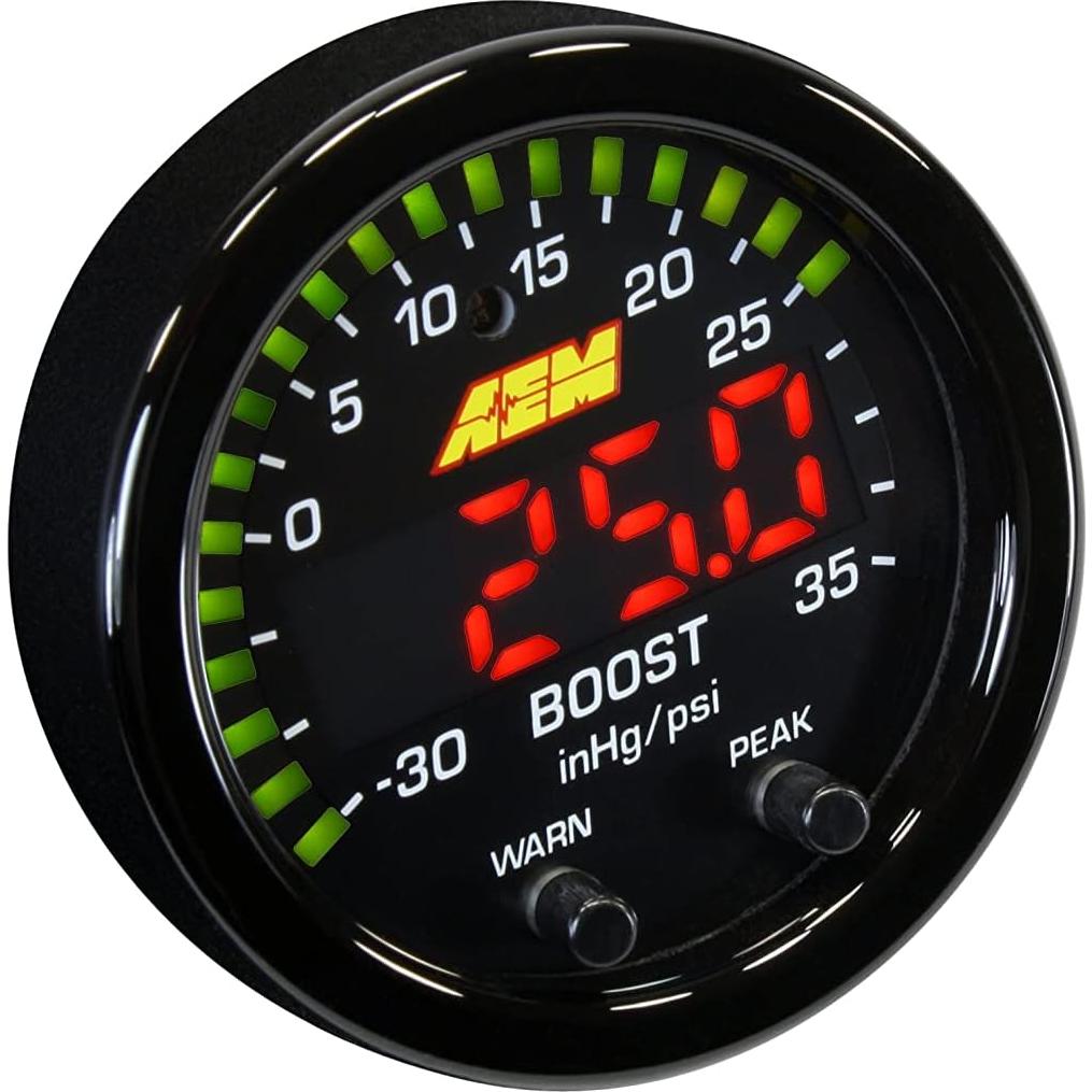 Medidor de Presión de Turbo AEM 30-0306 52mm Negro