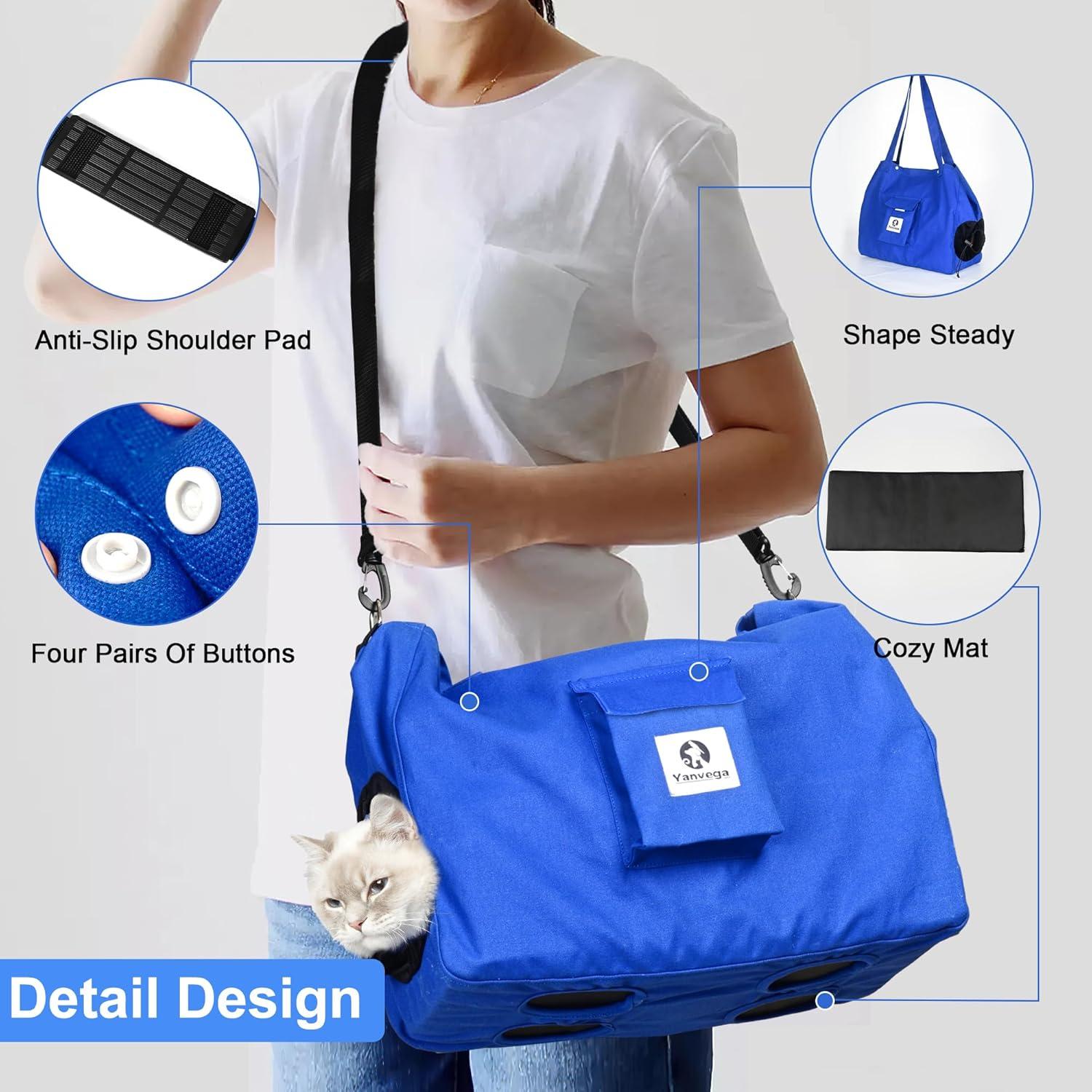 Mochila Transportín para Gatos Yanvega Tamaño M Azul