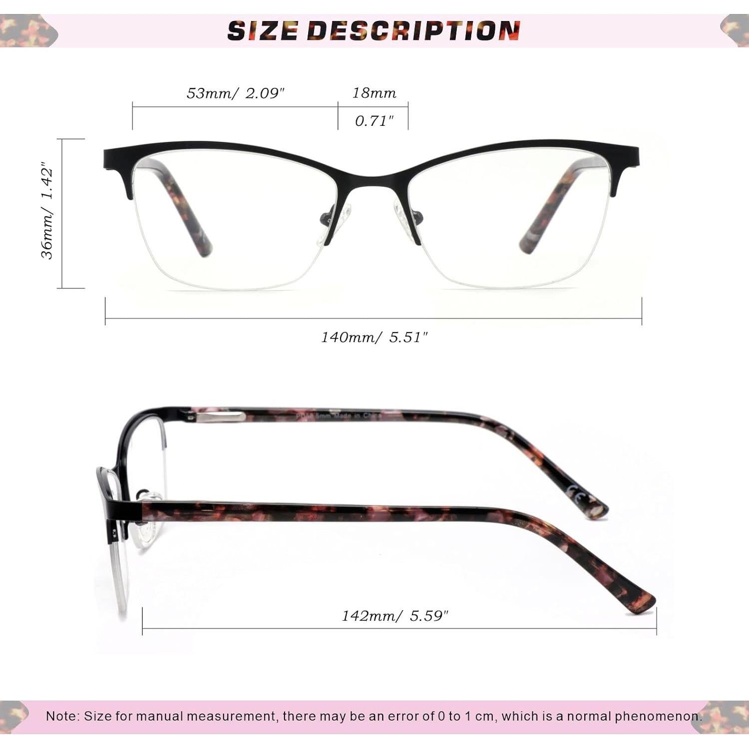 Gafas de lectura multifocal Missfive 2.0x con estuche negro