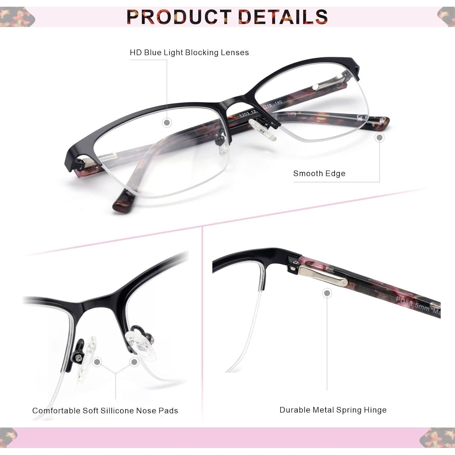 Gafas de lectura multifocal Missfive 2.5x con estuche