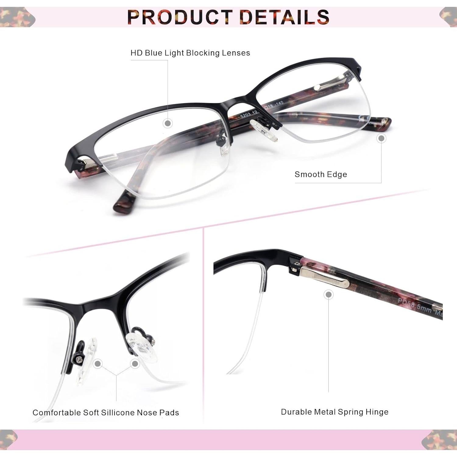 Gafas de lectura multifocal Missfive con estuche negro 1.0x