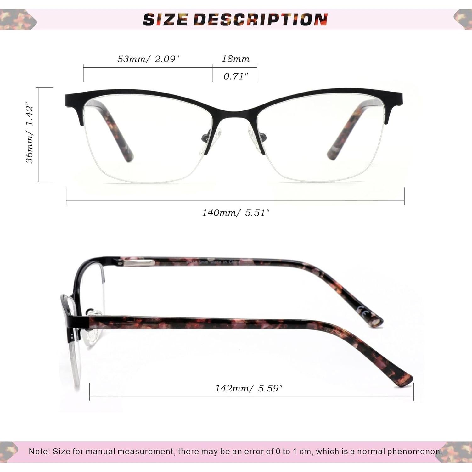 Gafas de lectura multifocal Missfive con estuche negro 1.0x
