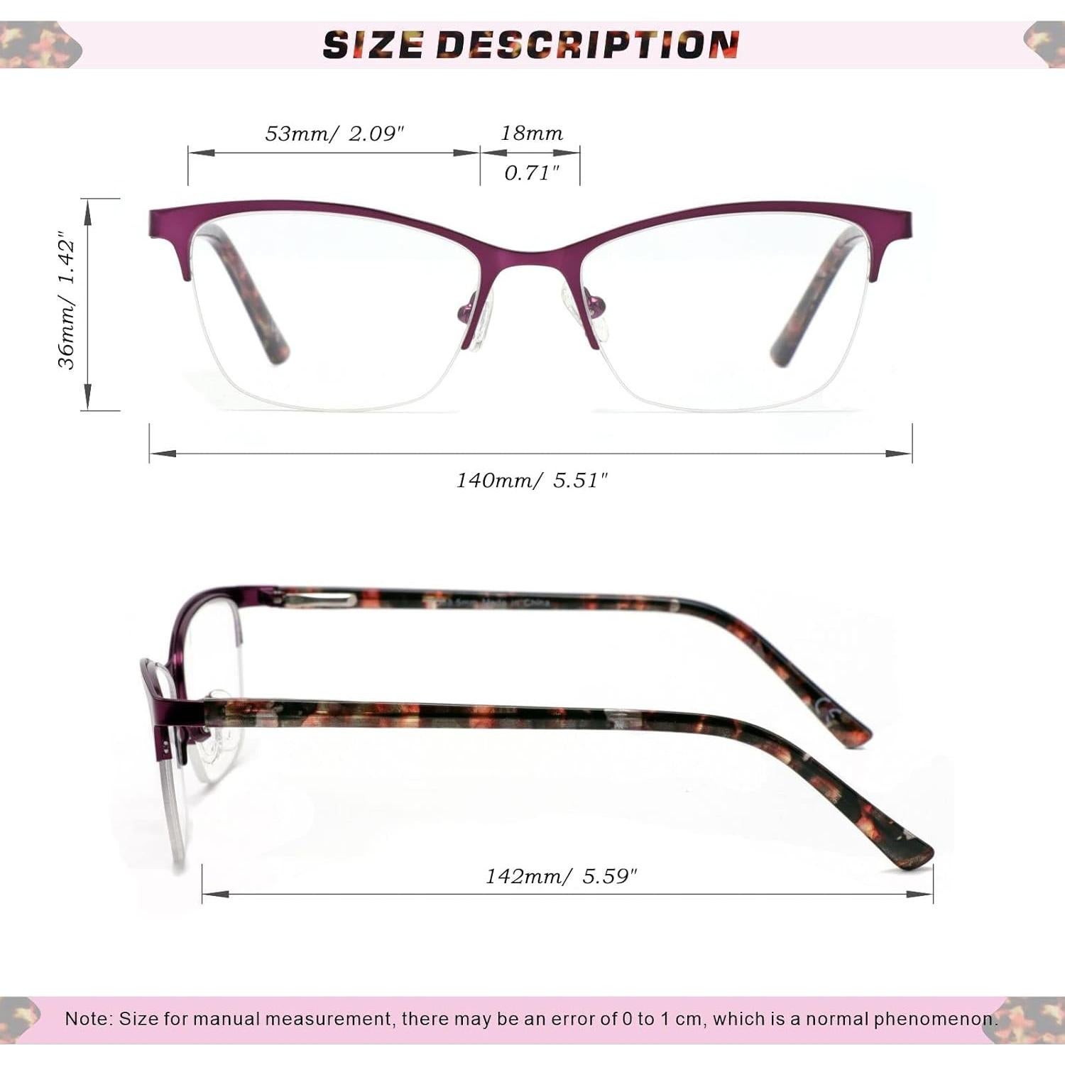 Gafas de lectura multifocal Missfive 3.00x con estuche duro